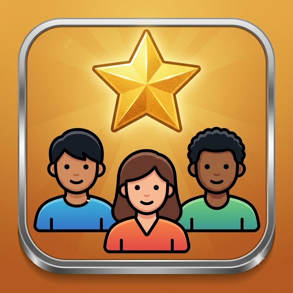 star above 3 people of varying ethnicity