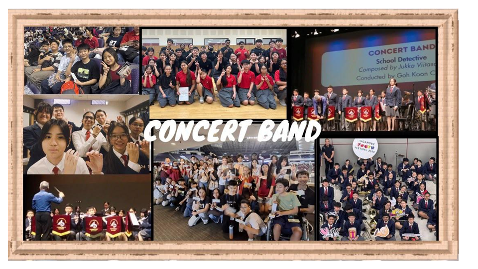 A photo collage of Concert Band performances.