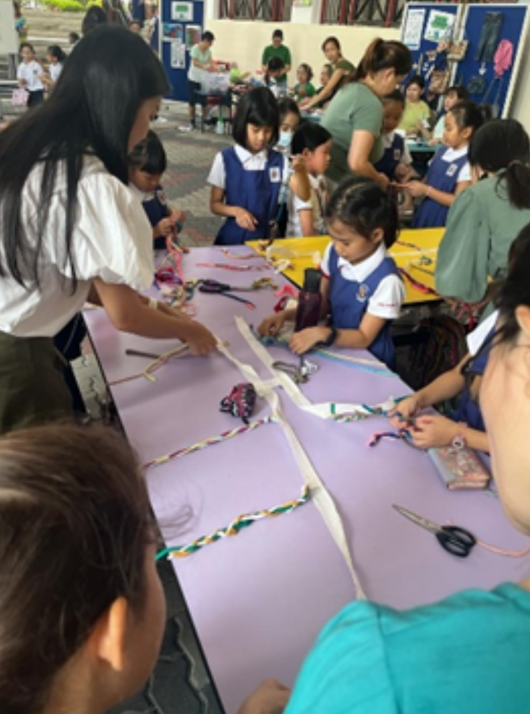 Students taking part in Save the Earth activities during recess