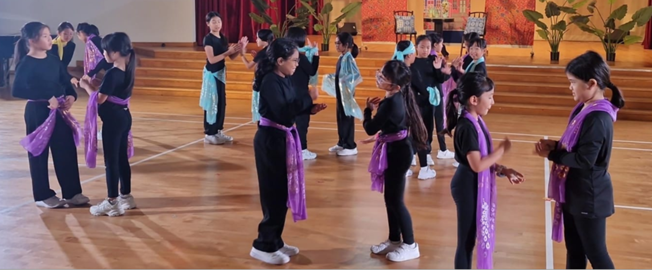 Drama girls performing during Teacher's Day Celebration
