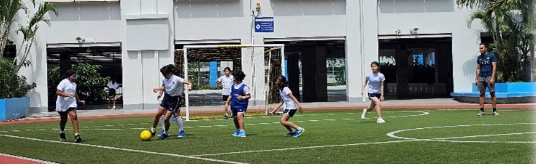 IJ girls working hard during football training