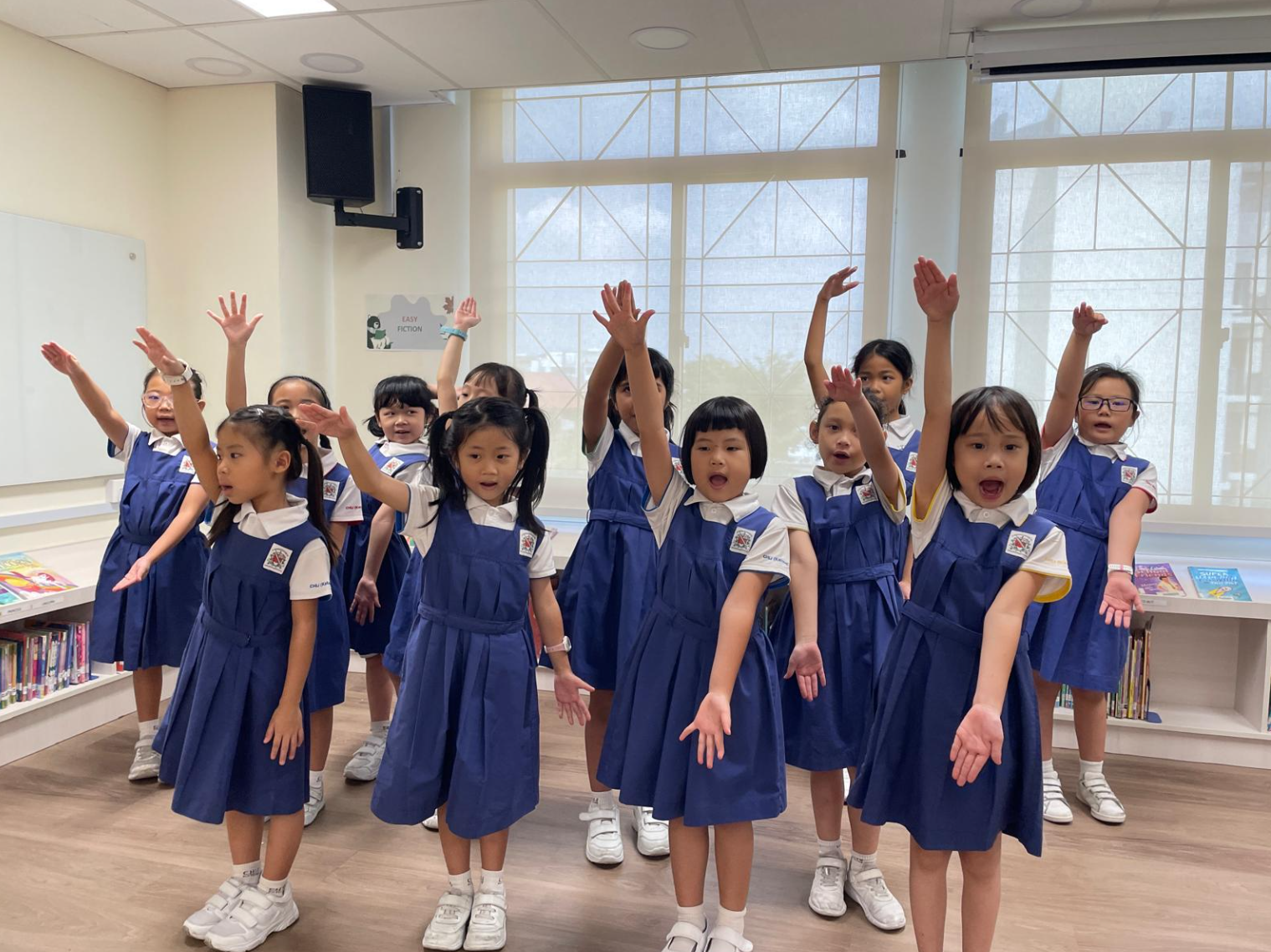 Students perform their dramas and have ALP lessons  on the wide performance stage!