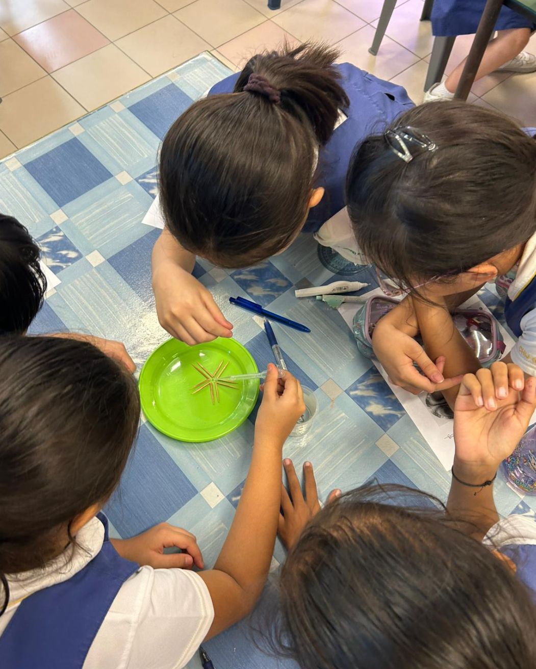 Students conducting an experiment during CCA