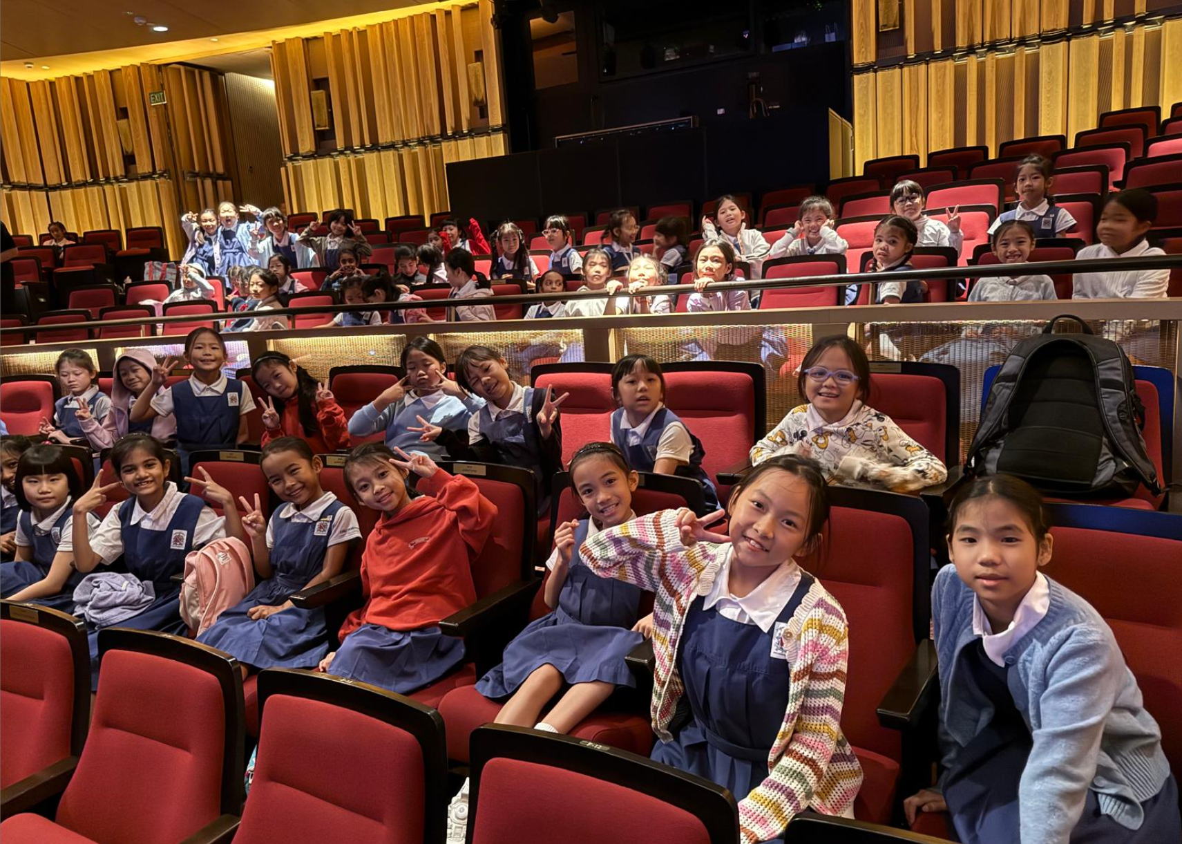 Student watch "The Gruffalo's Child" live on stage