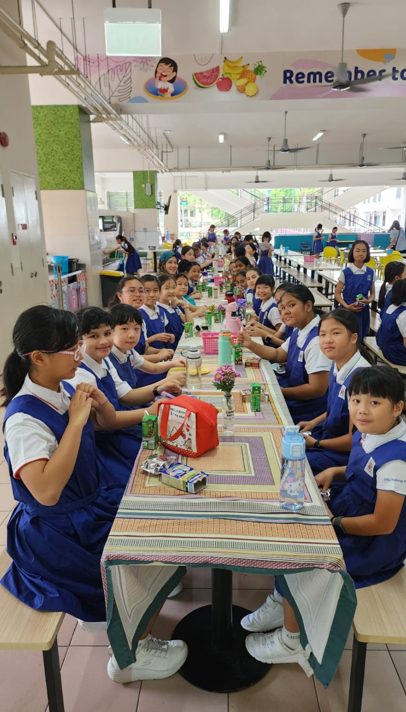 Students enjoying their snack break