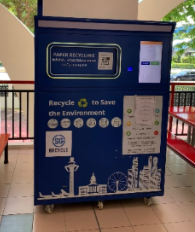 Recycling machine in school canteen