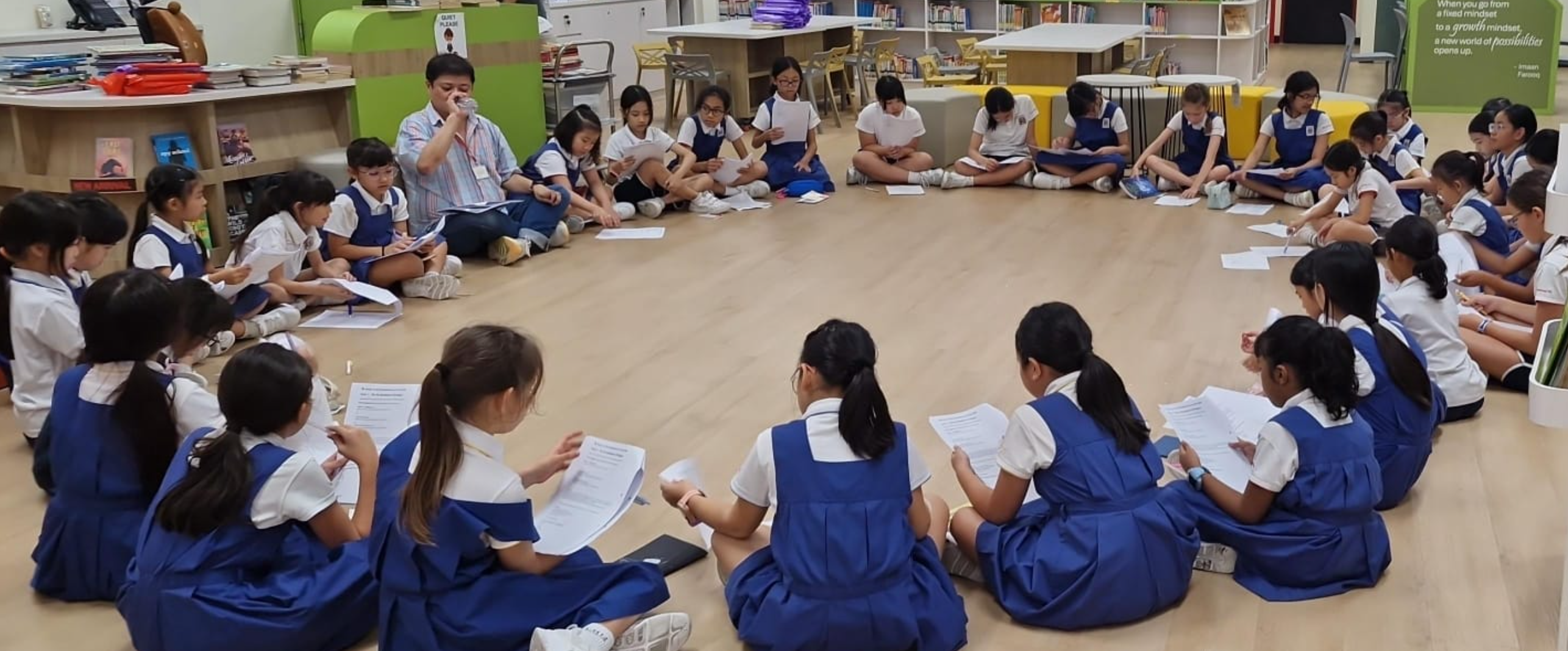 Participating in a circle discussion