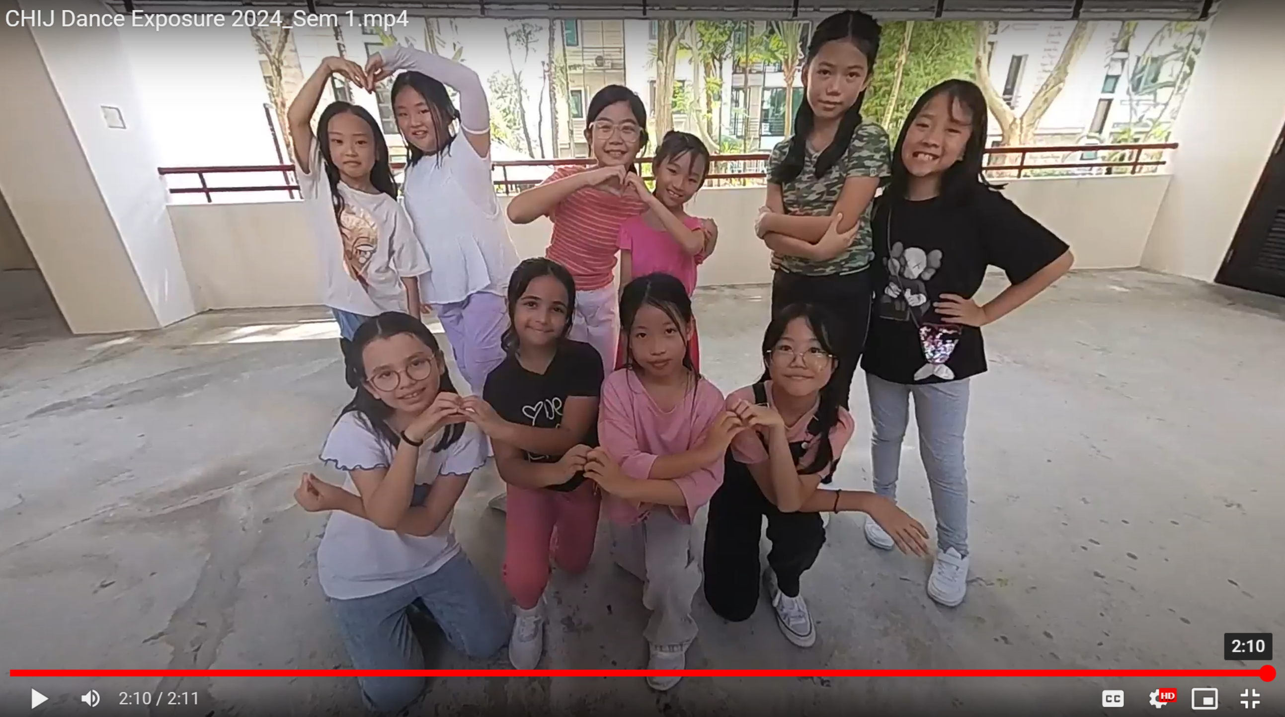 Dance students performing for a video recording