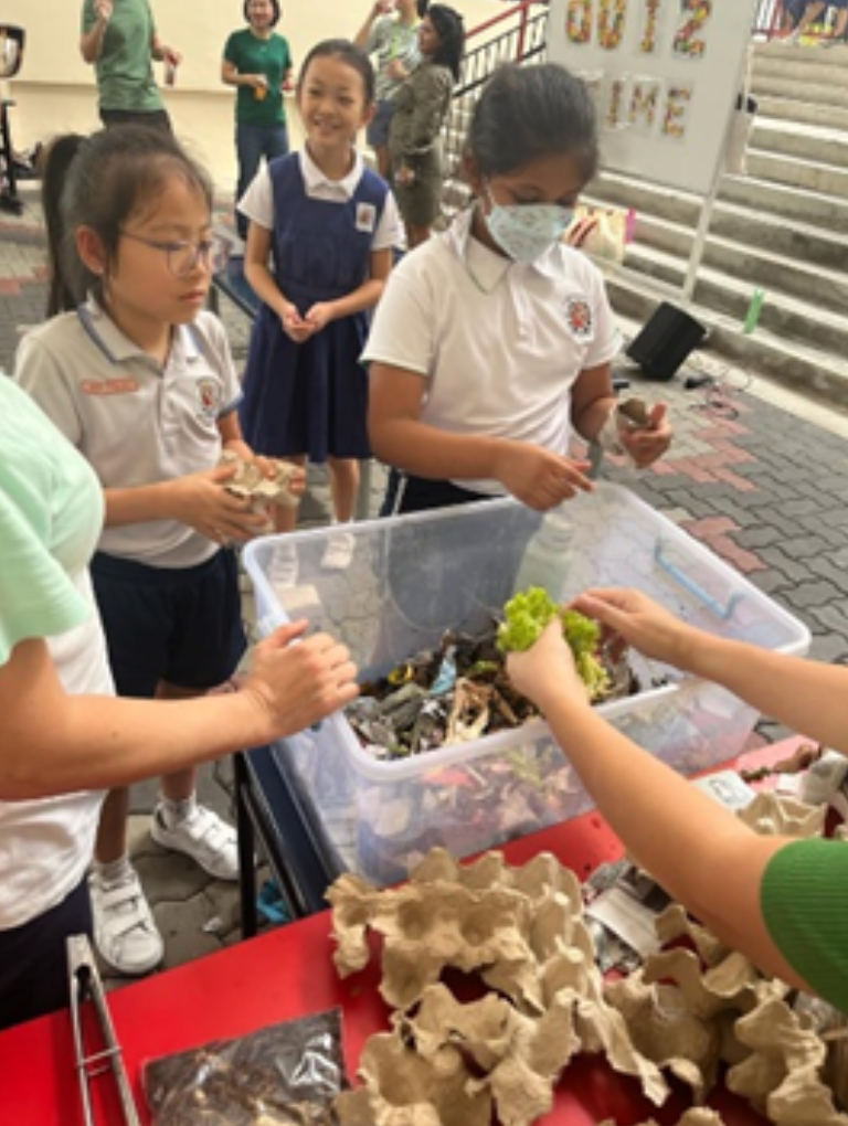 Students learn about composting