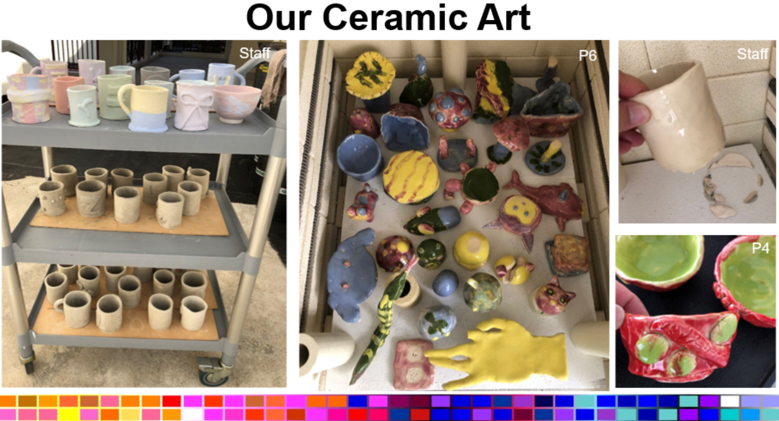 Ceramic art work by staff and students