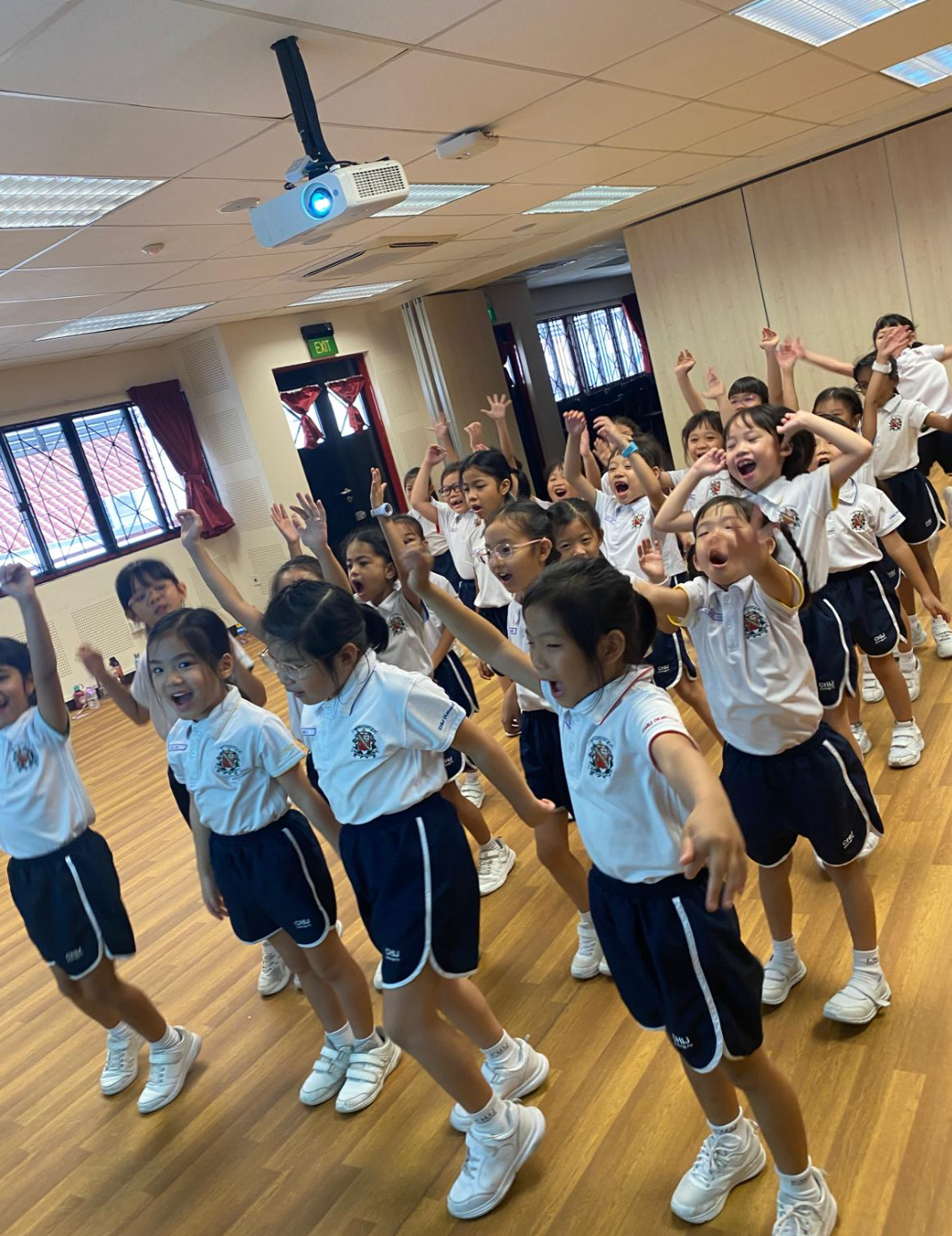 Students having drama lessons
