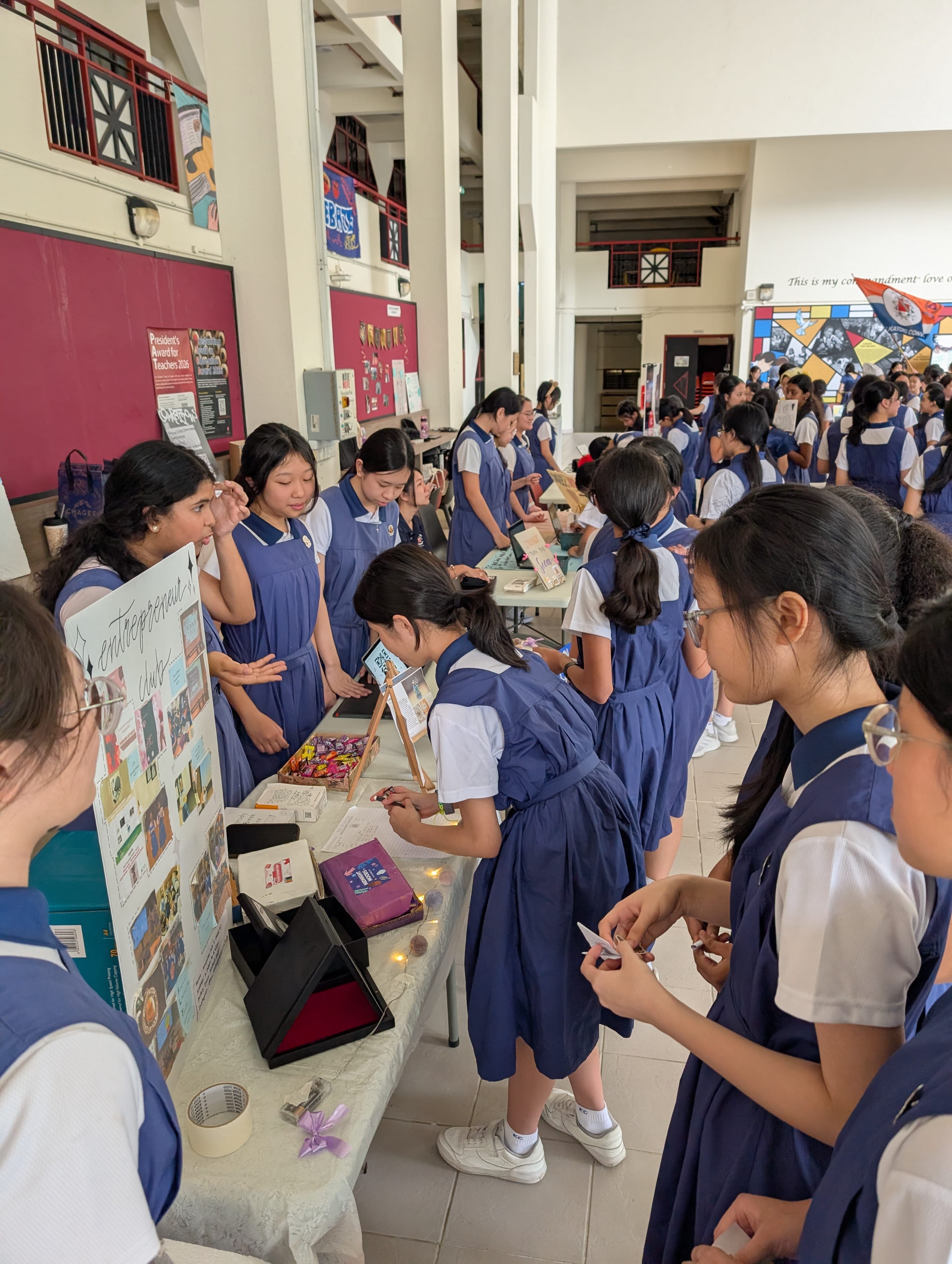 Visitors to E-club Open House booth
