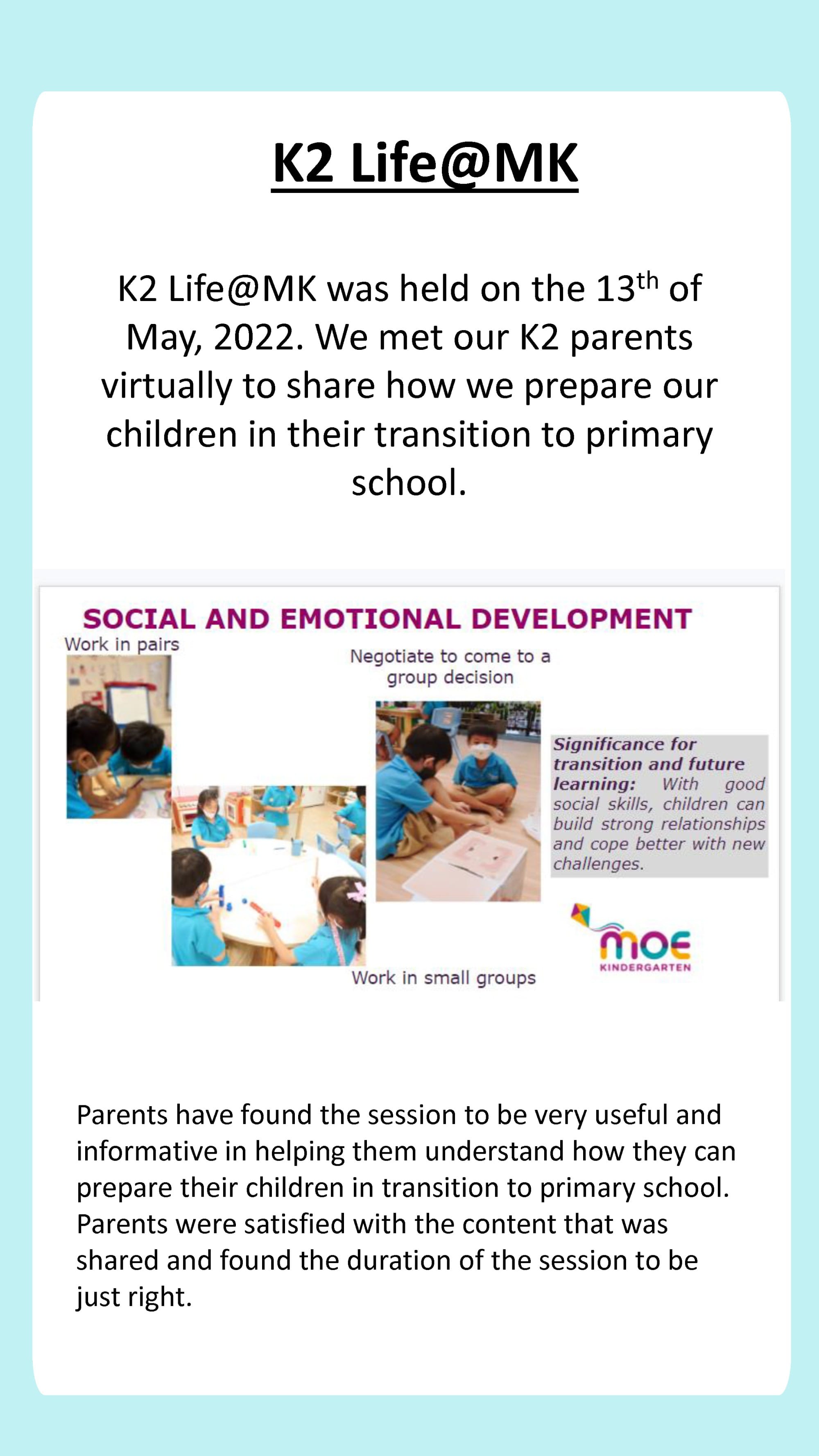Teachers share strategies for preparing children for primary school during a virtual parent engagement session.