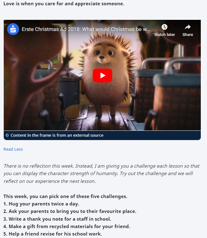 YouTube thumbnail showing an animated hedgehog standing on a bus aisle in the Erste Christmas Ad 2018.