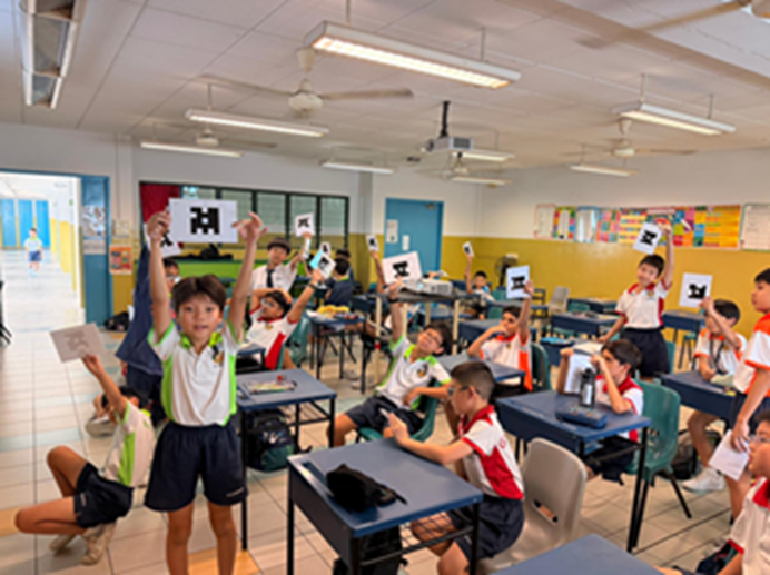 A class of students working on a class activity