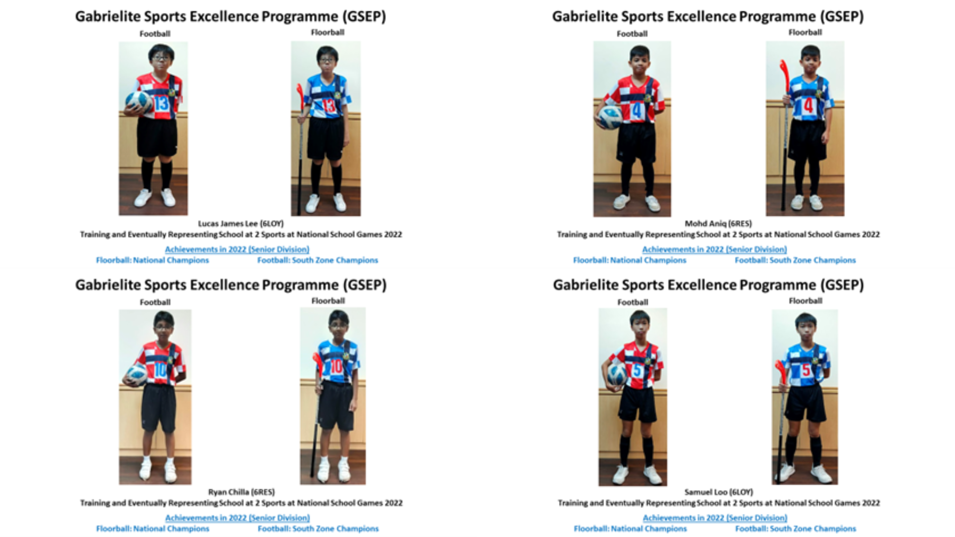 Students in sports attire standing still