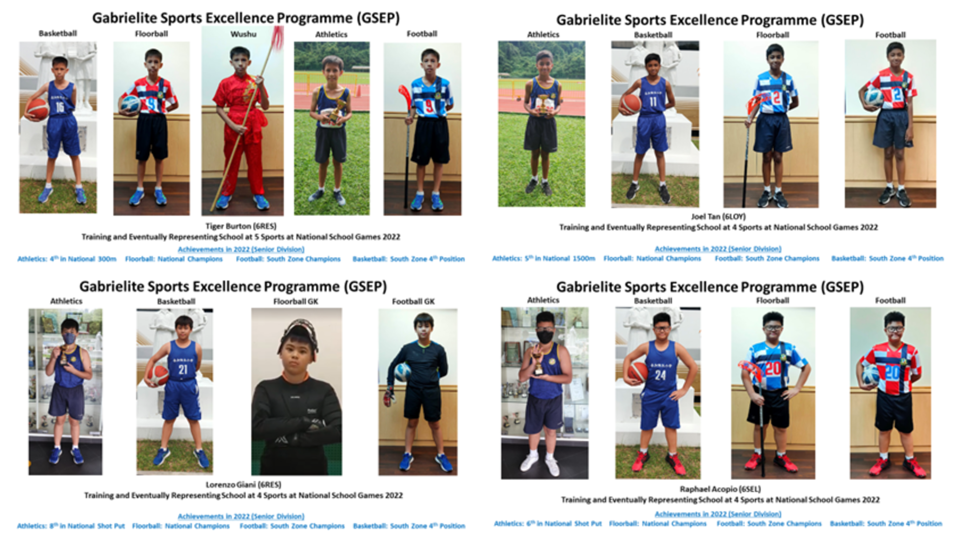 Students in sports attire standing still