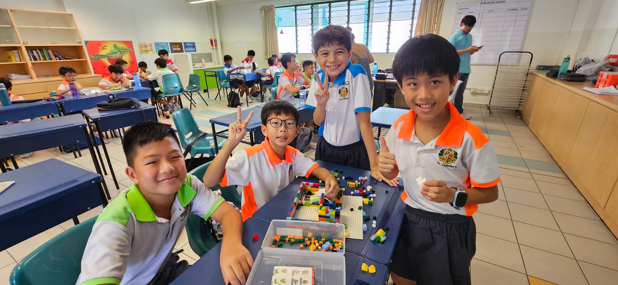 Students using legos to create a prototype