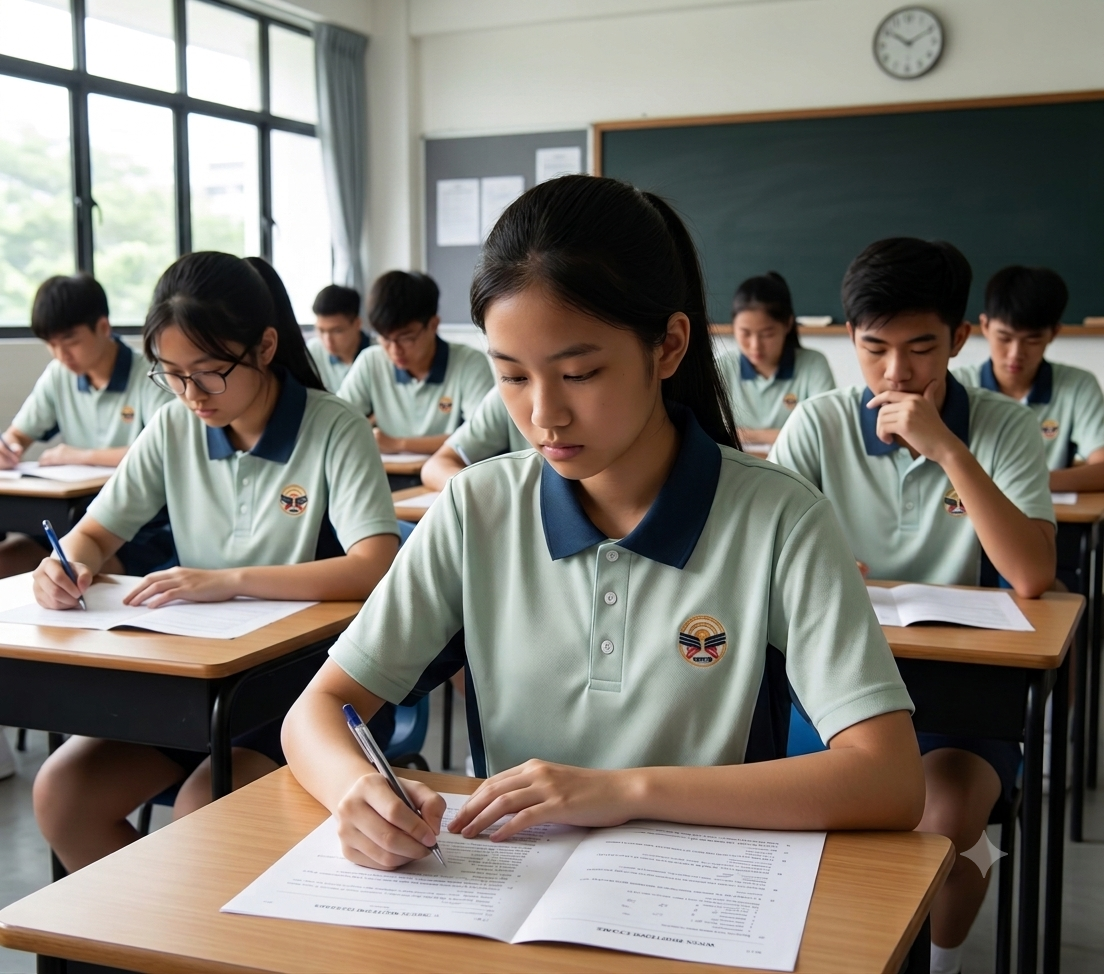 Picture of students taking their examination