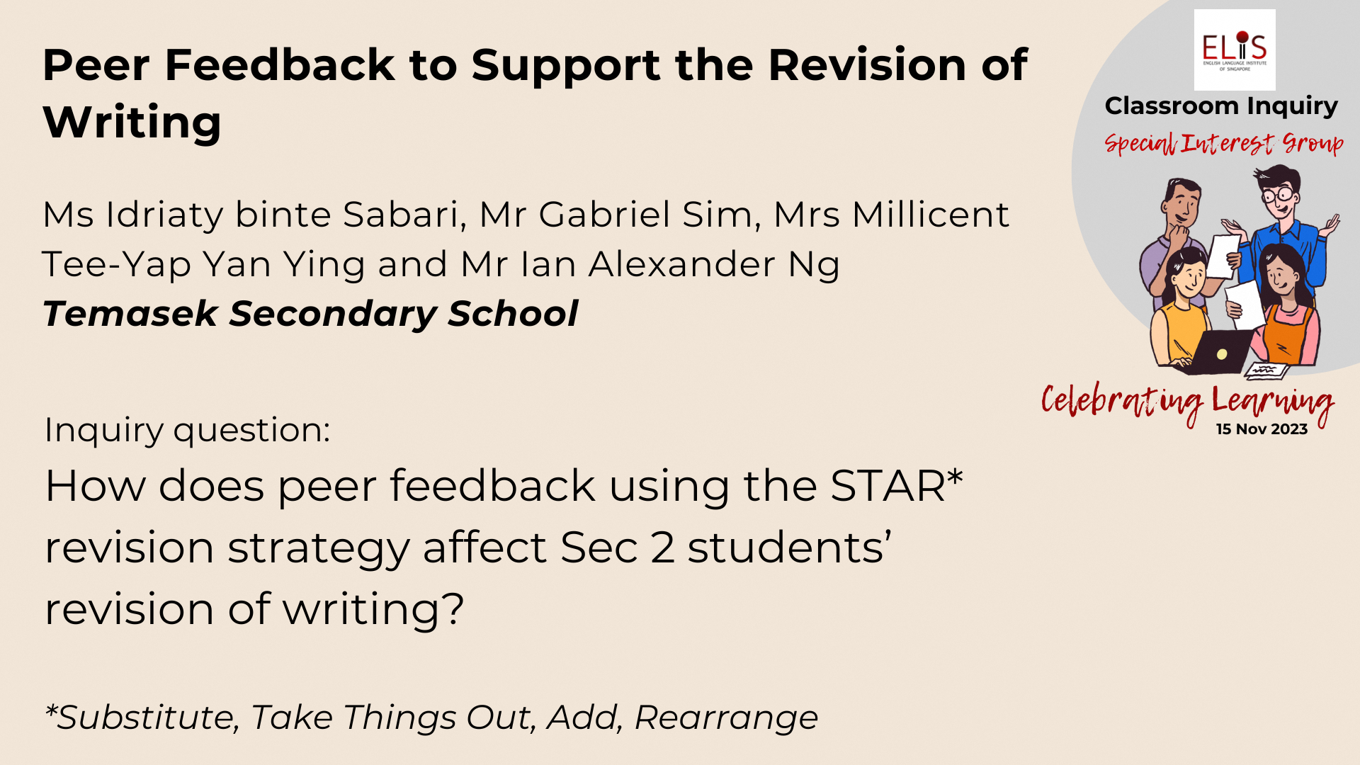 Peer Feedback to Support the Revision of Writing