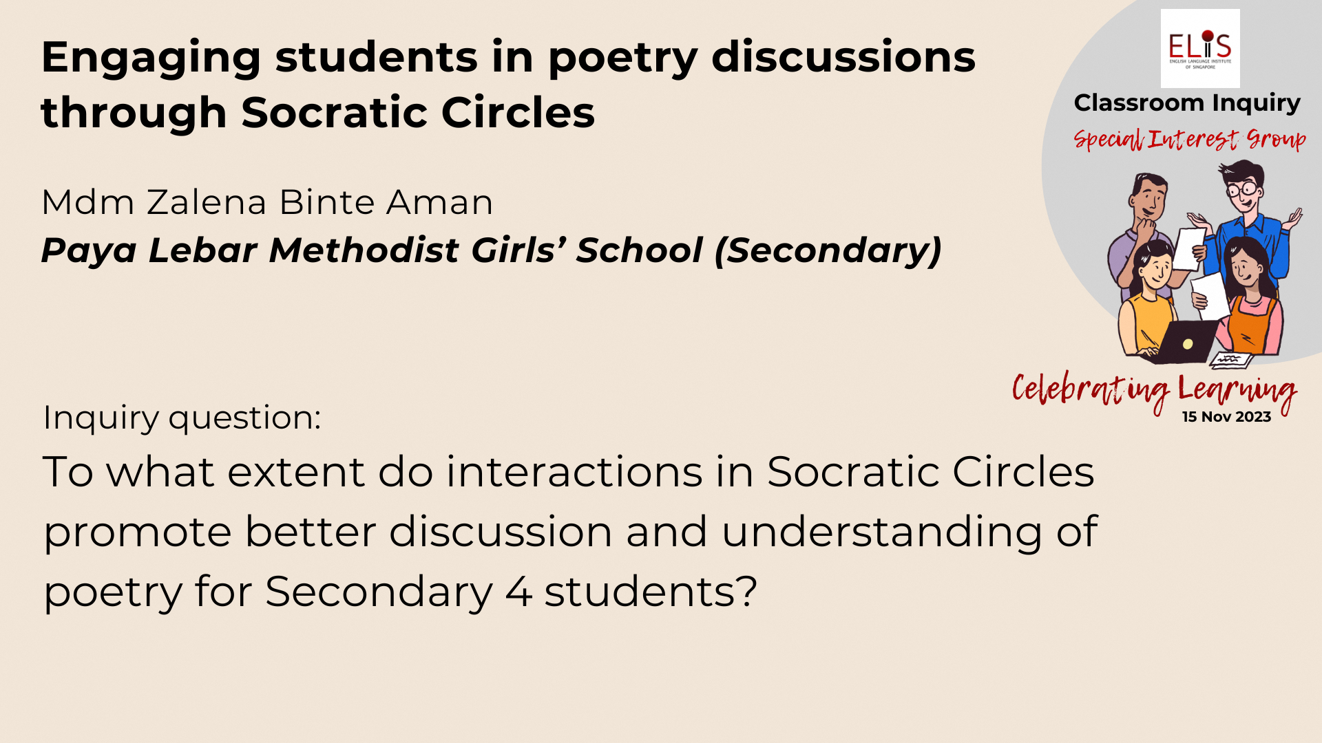 Engaging students in poetry discussions through Socratic Circles