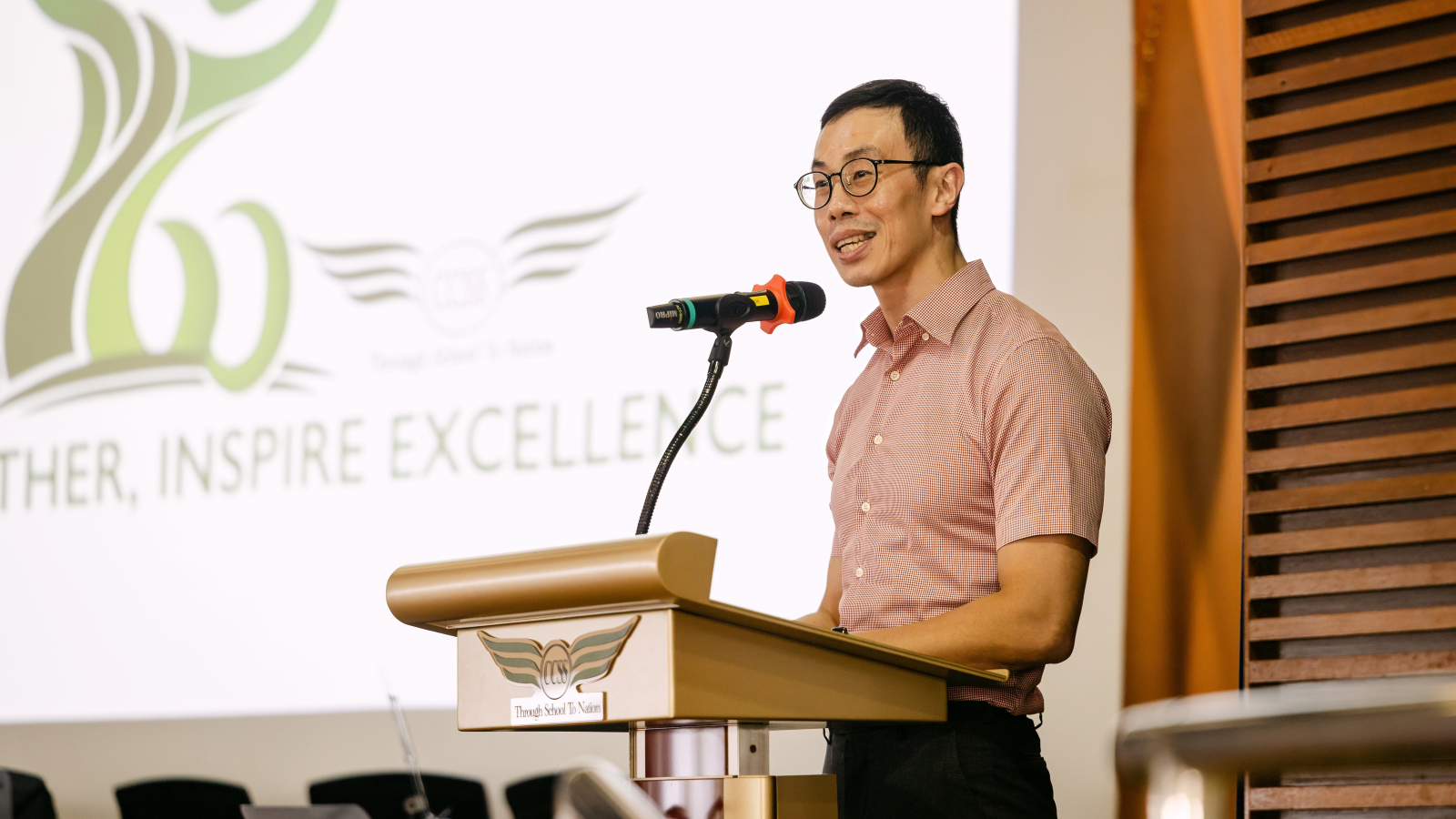 Principal giving speech