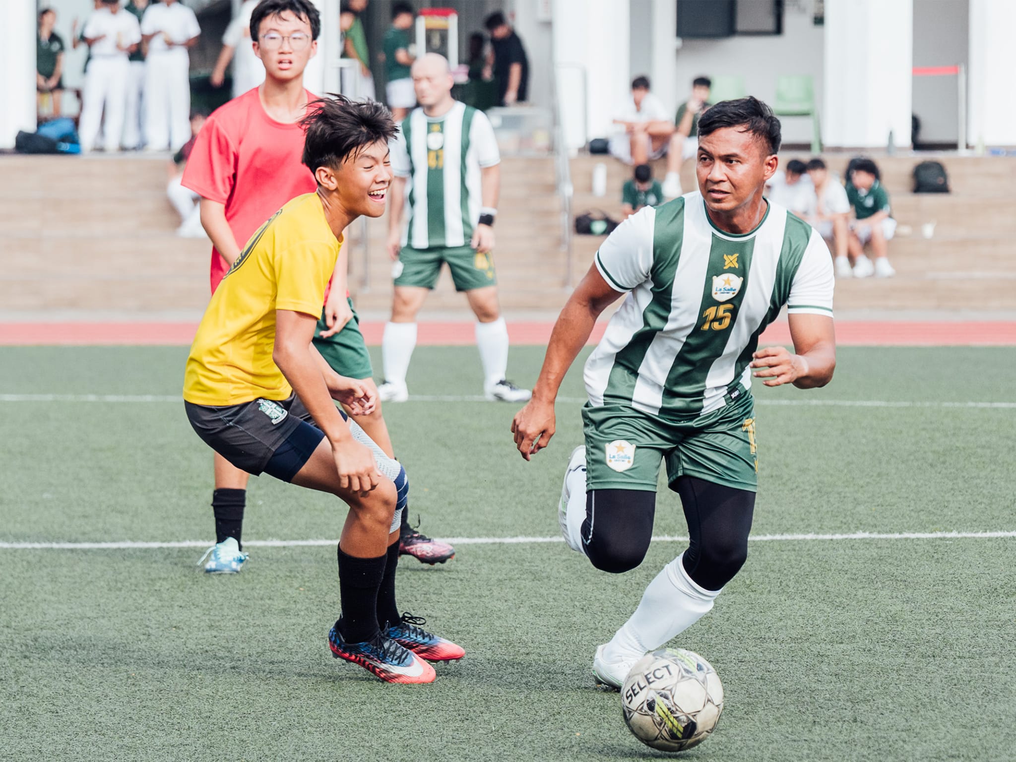 Mr Irfan goes for the goal