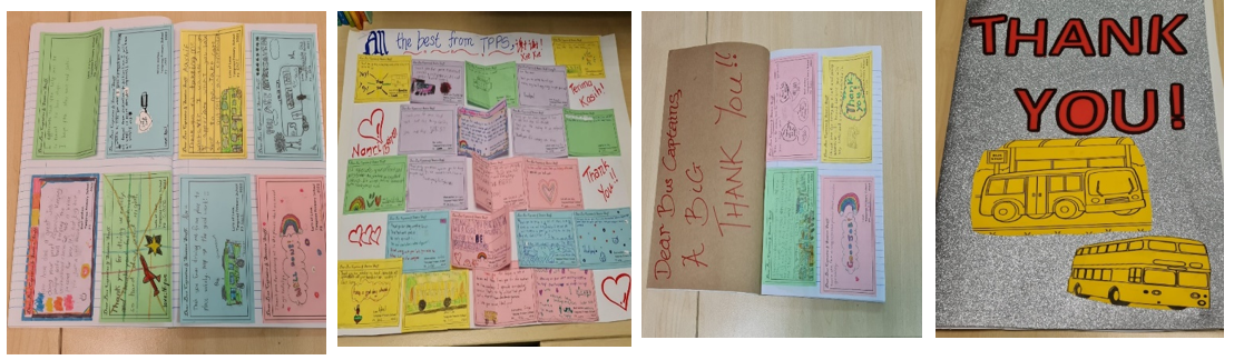 Students appreciating SBS Transit Bus Captains