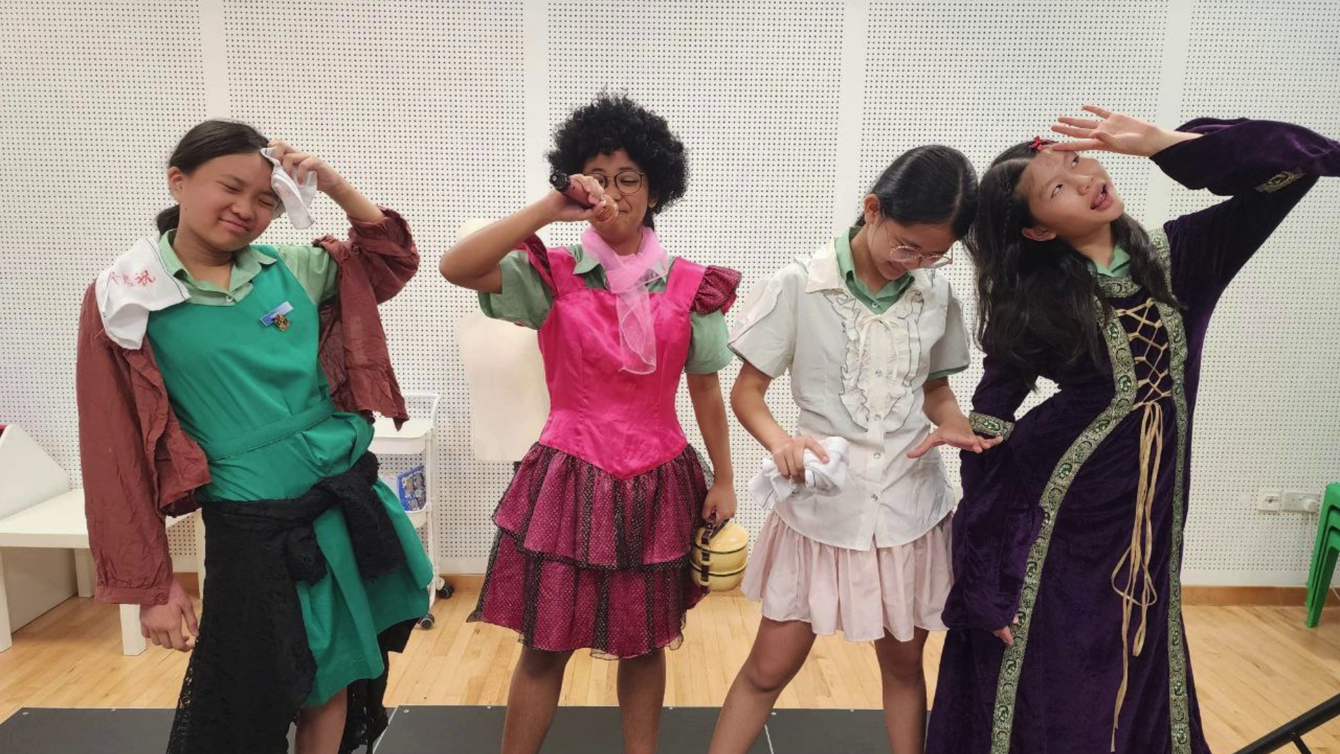 Group of student dressed up for a play