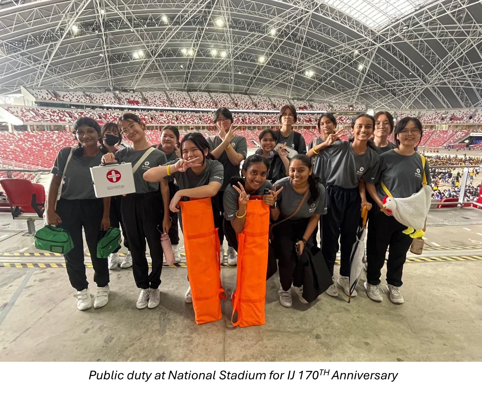 Groups of SJB students perform duty at National Stadium