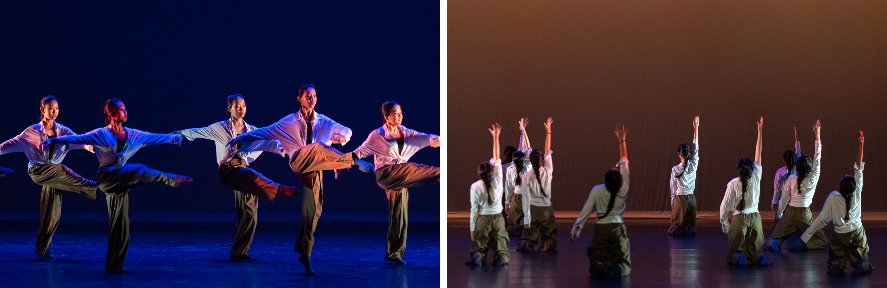 Modern Dance students performing in the dark