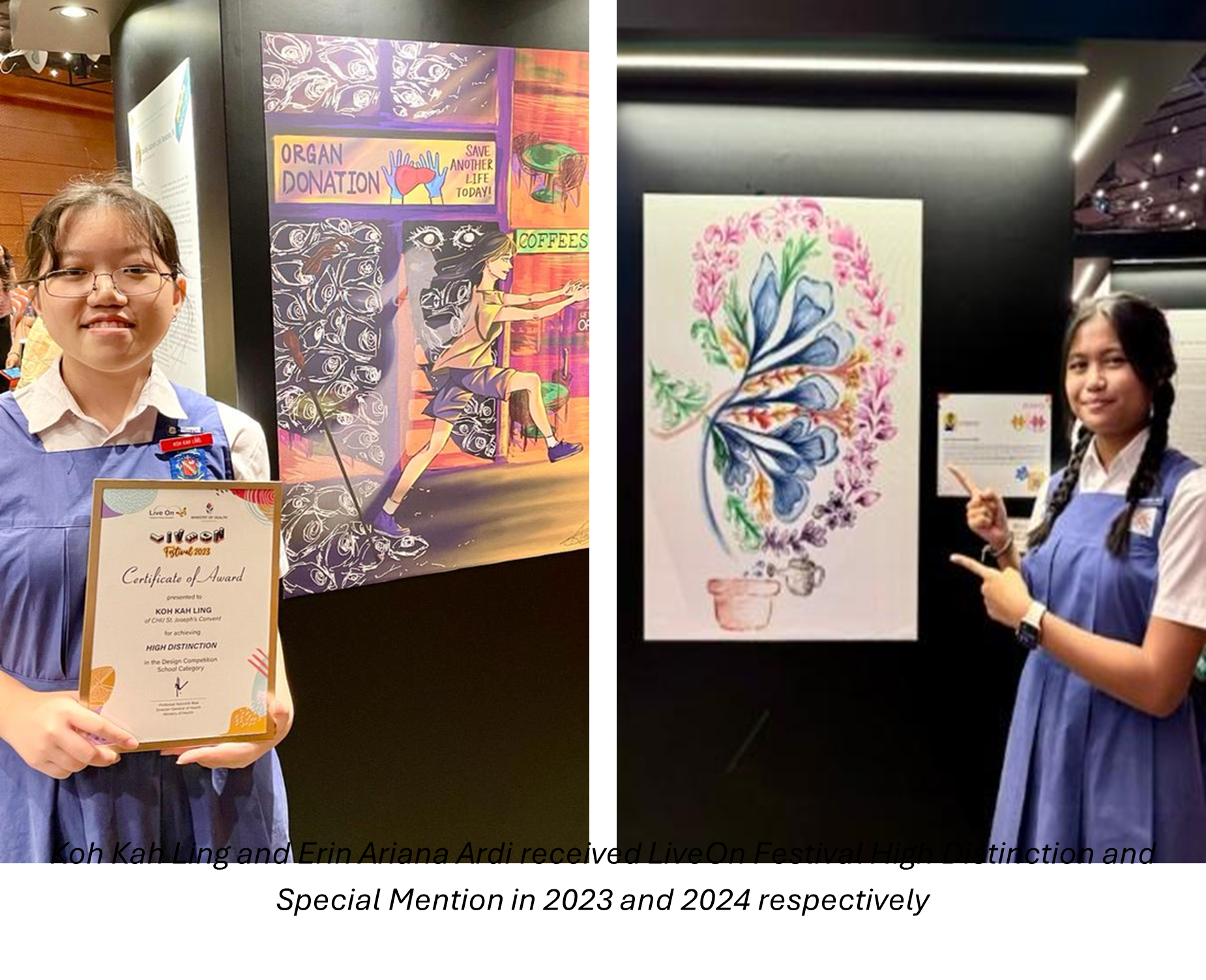 Picture of 2 students holding certificate