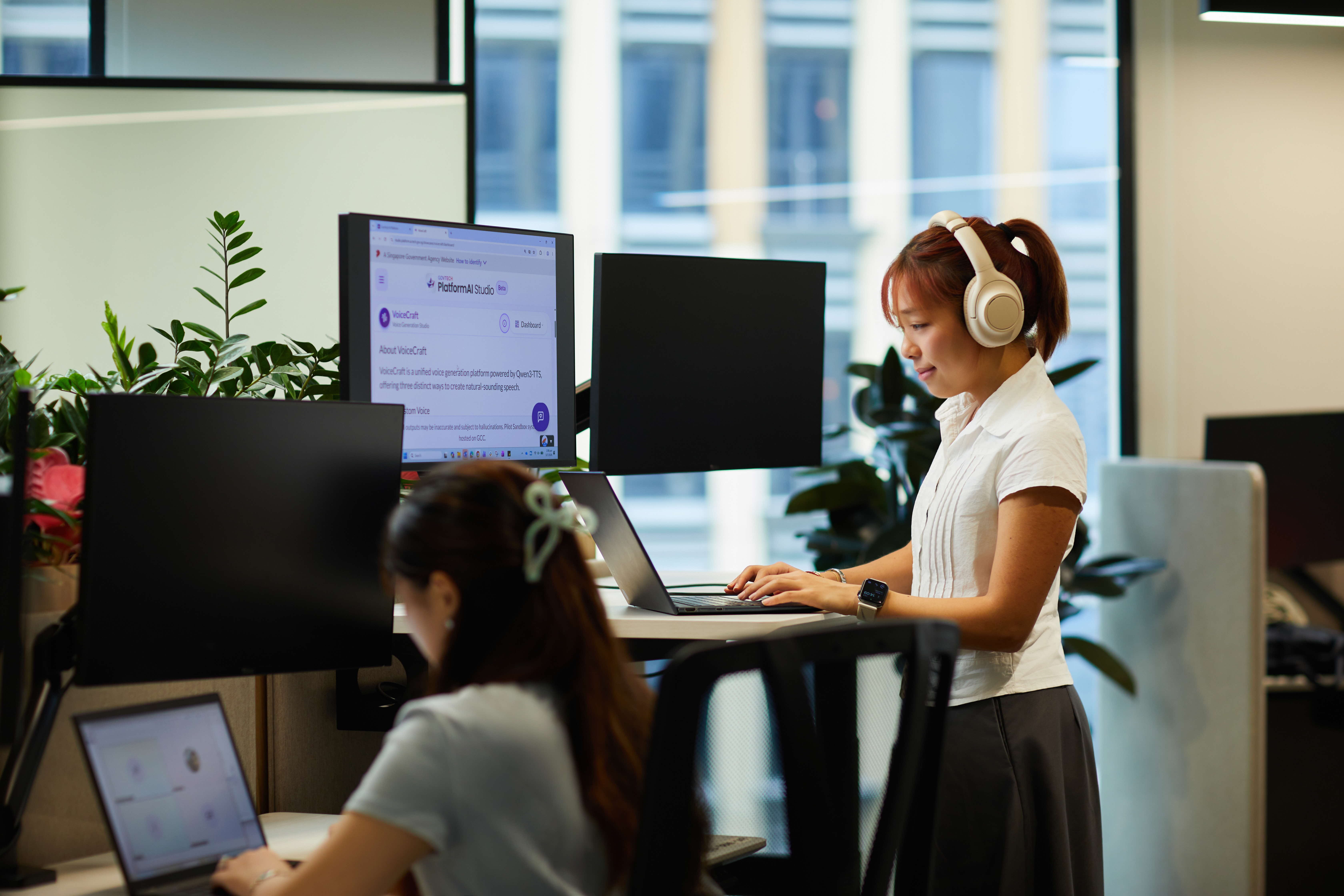 Image of staff working on AI tools