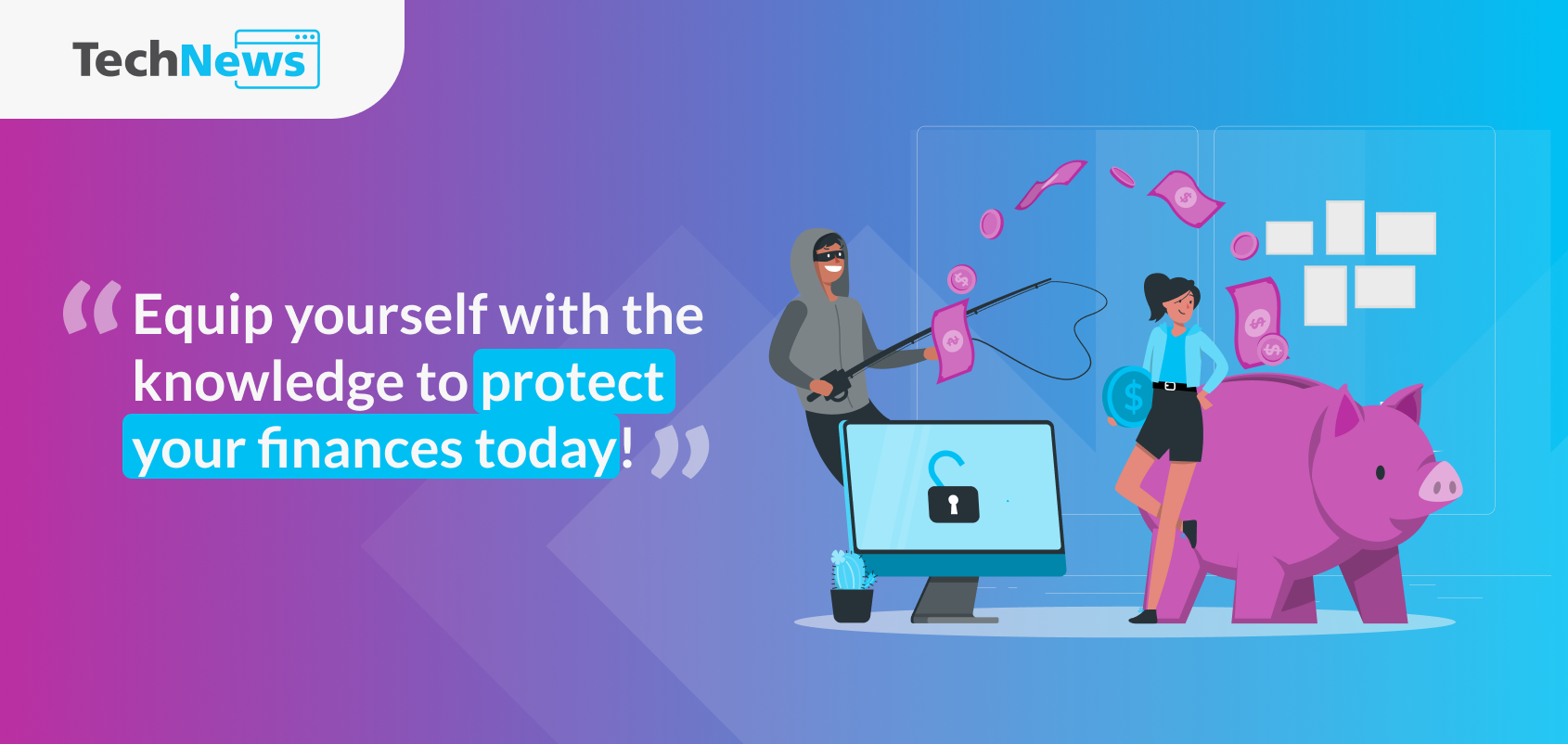 Visual showing the importance of safeguarding personal finances against scams