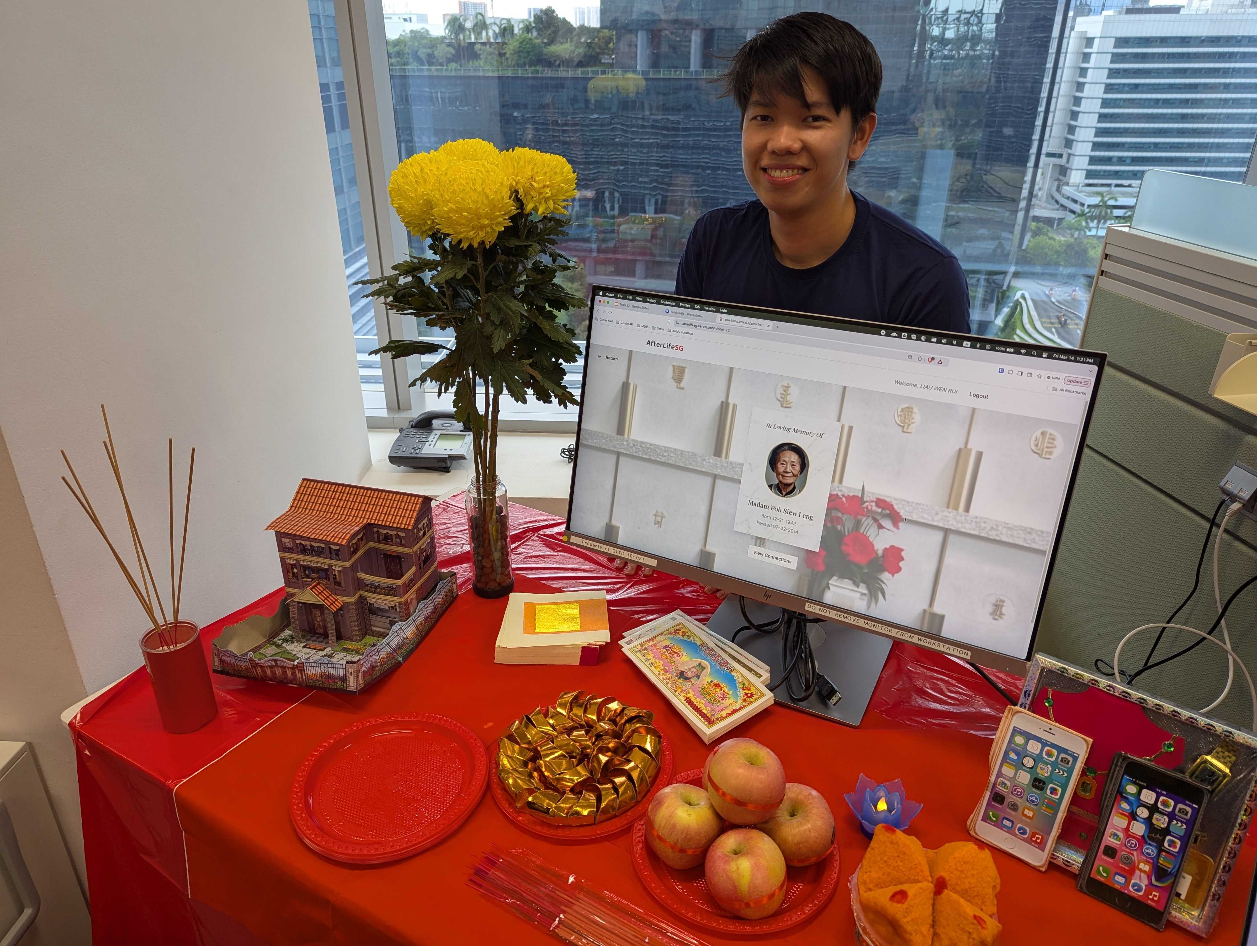 Image of AfterLifeSG's {build} hackathon booth