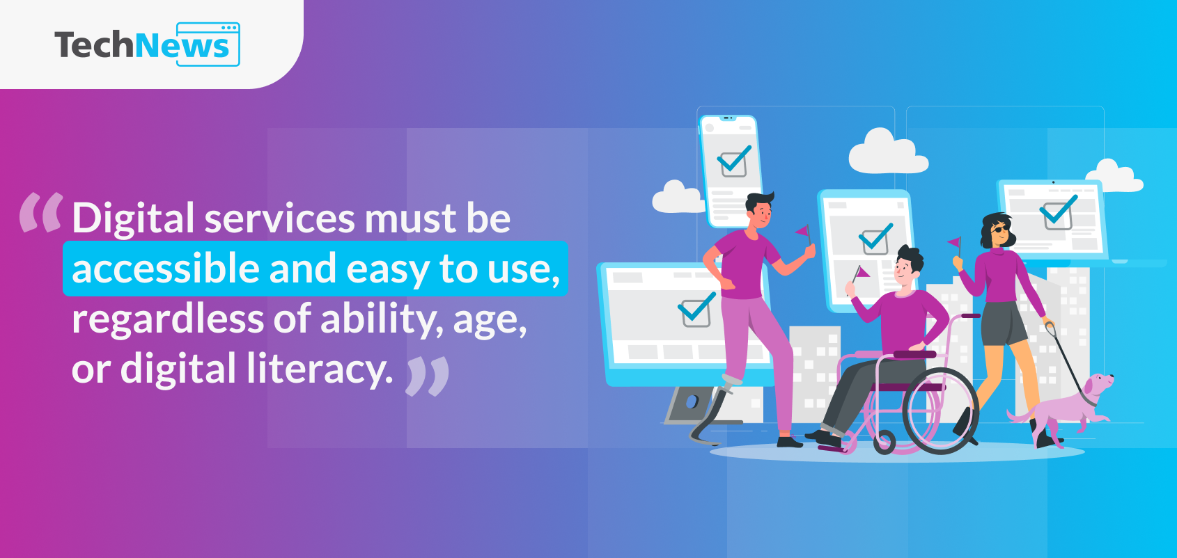 Image of diverse users accessing inclusive digital services.