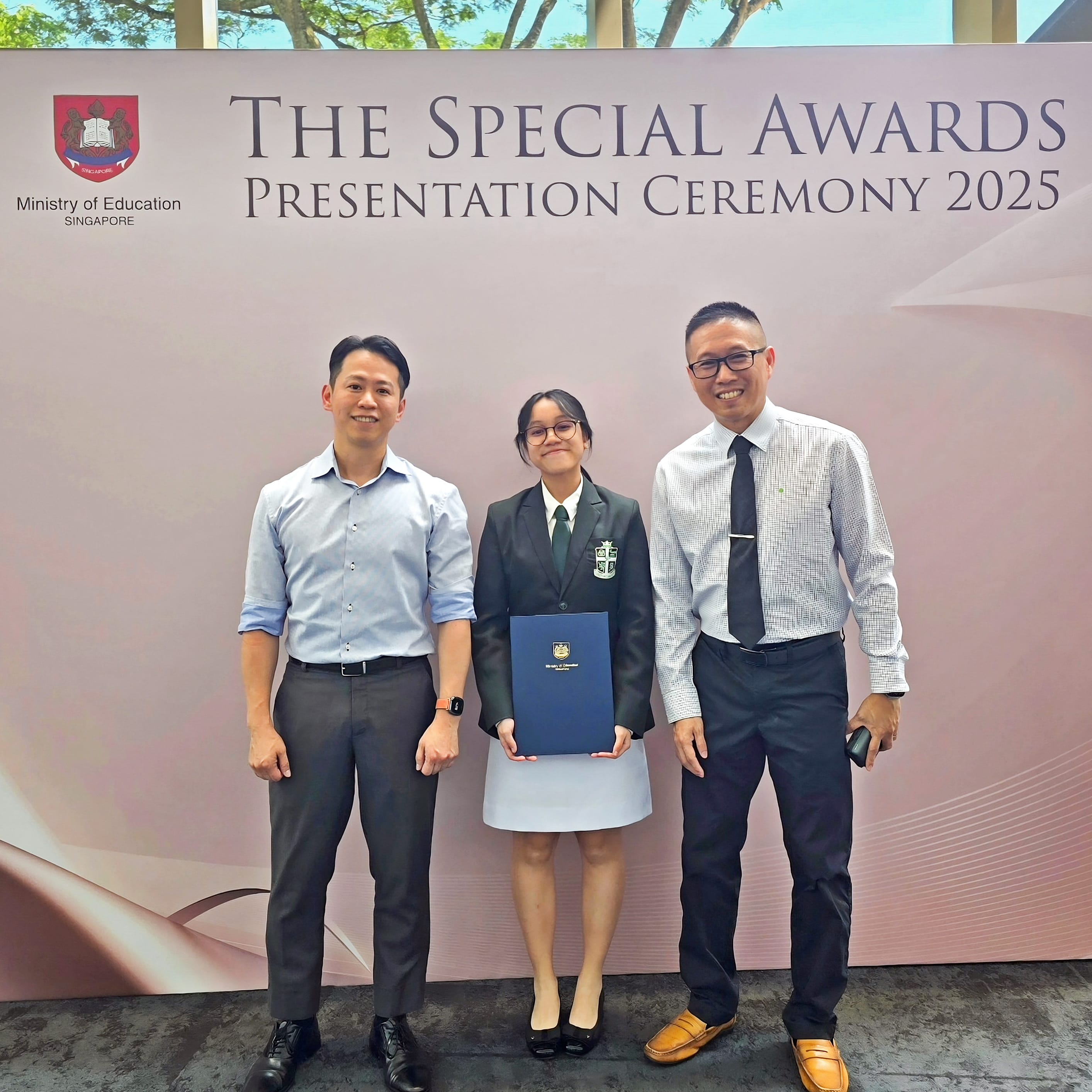 Erica Seah receiving the prestigious Lee Kuan Yew Award for All-Round Excellence in 2025