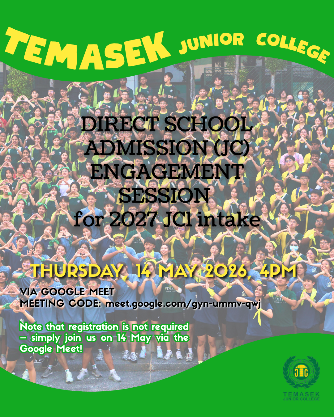 Direct School Admission (JC) for 2027 intake