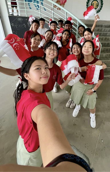 Student Councillors gather for a quick wefie during the National Day Celebrations.