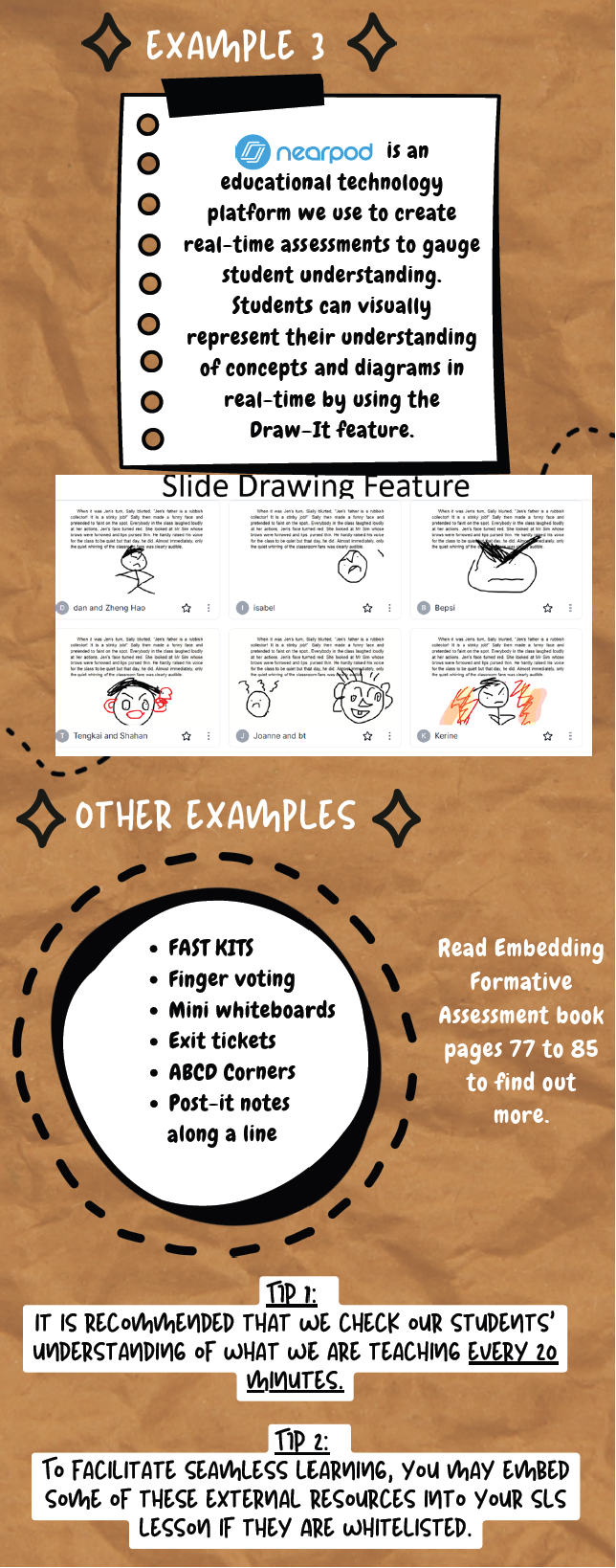 Educational infographic about Nearpod's Draw-It feature, with tips on formative assessment tools for students.