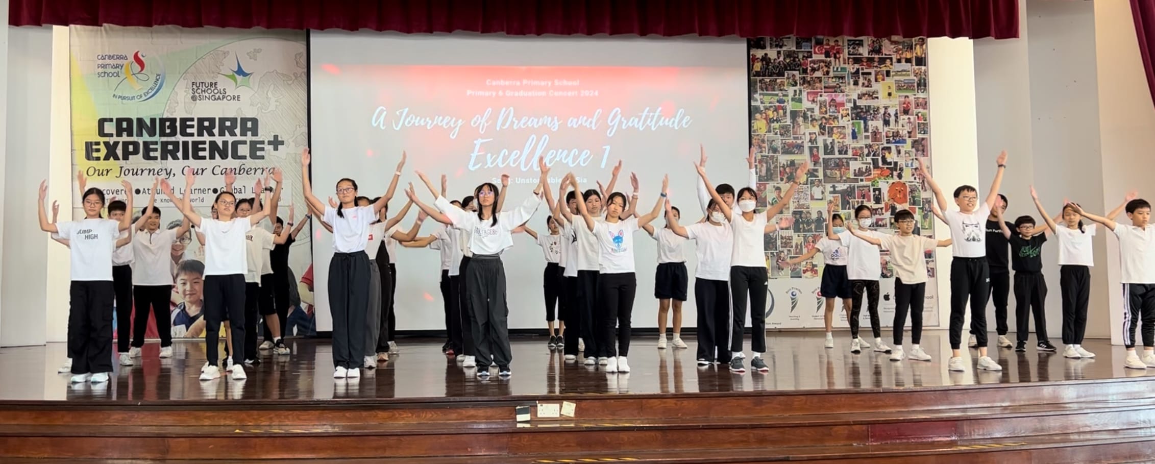 P6 Graduation Concert  Celebrating joy, cherished memories and togetherness at our P6 Graduation, as we look forward to the exciting new journeys that lie ahead.