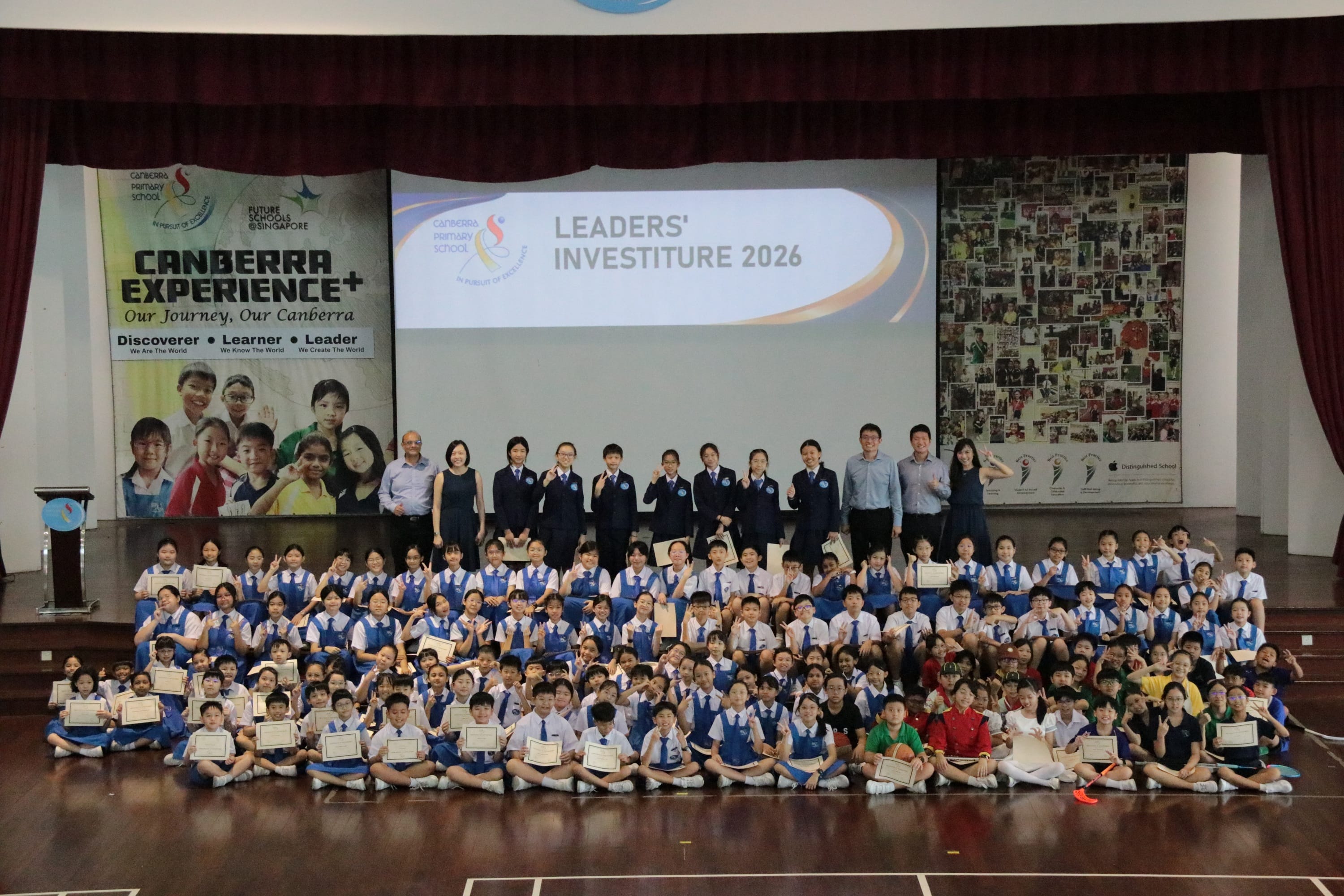 Student leaders being recognised at the Leaders’ Investiture ceremony