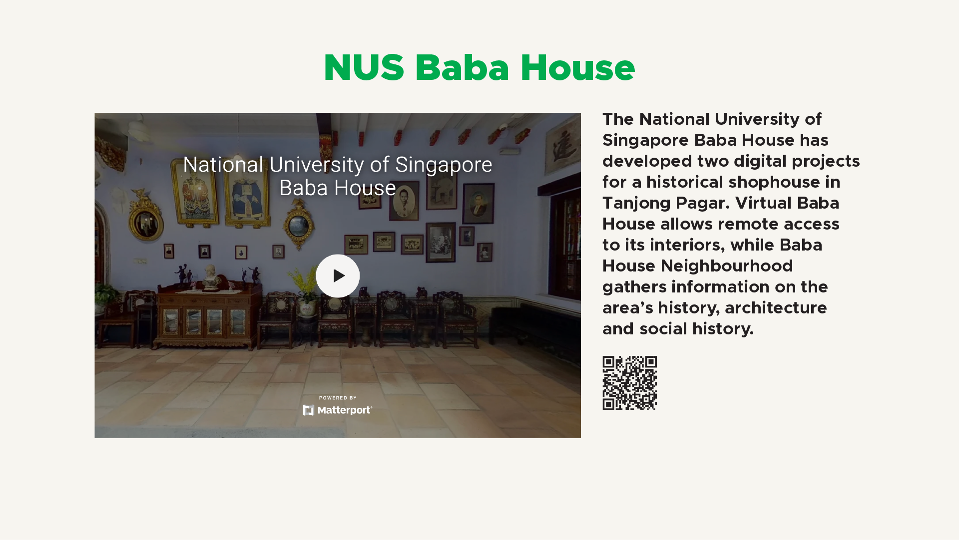 Information and photos of NUS Baba House