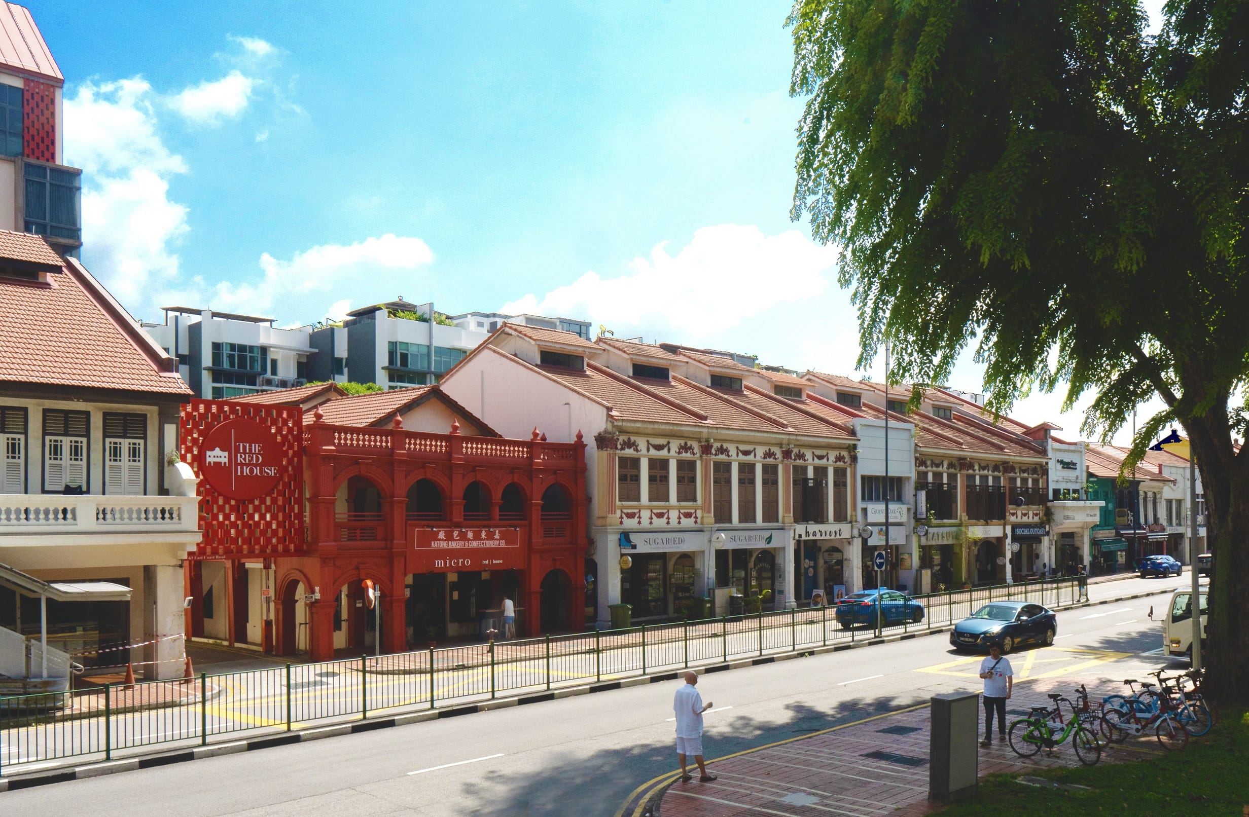 Photo of conserved shophouses in Katong