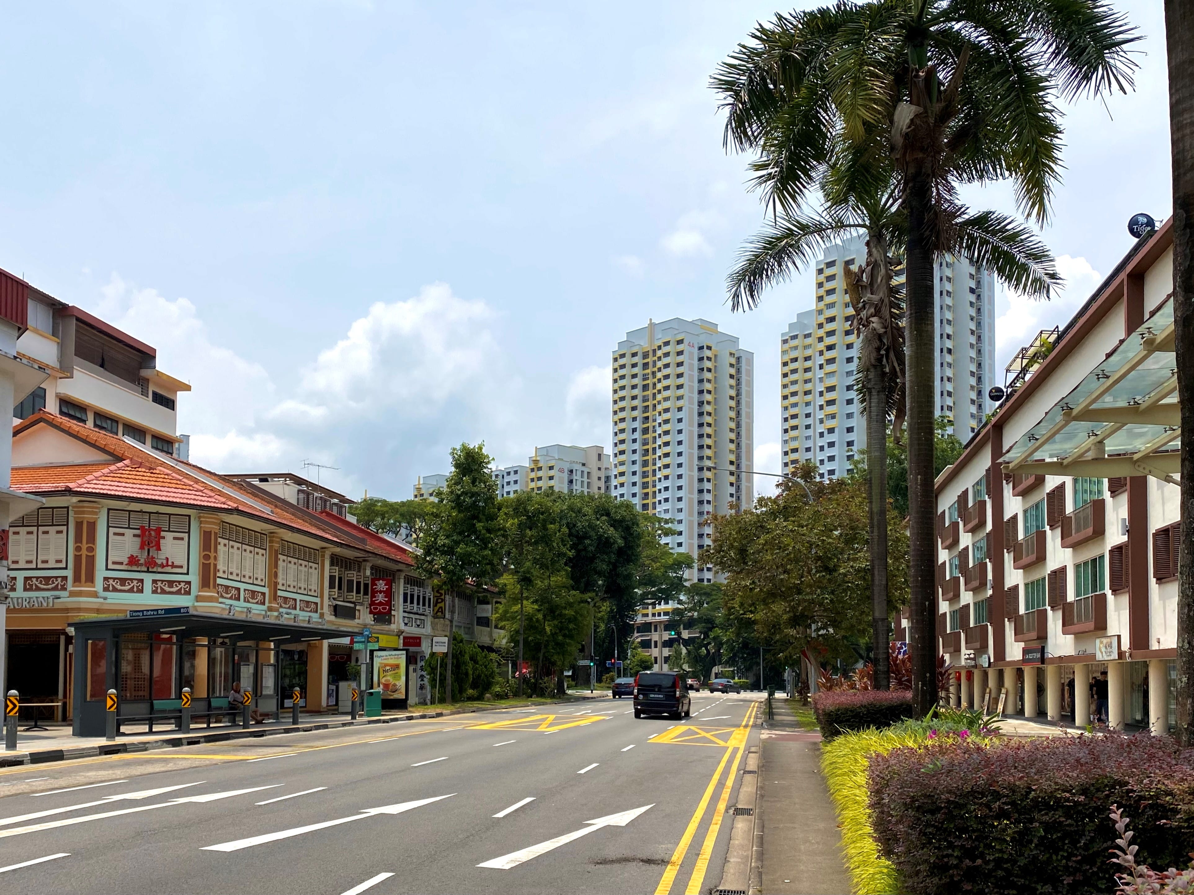 Photo of conserved shophouses in Tiong Bahru