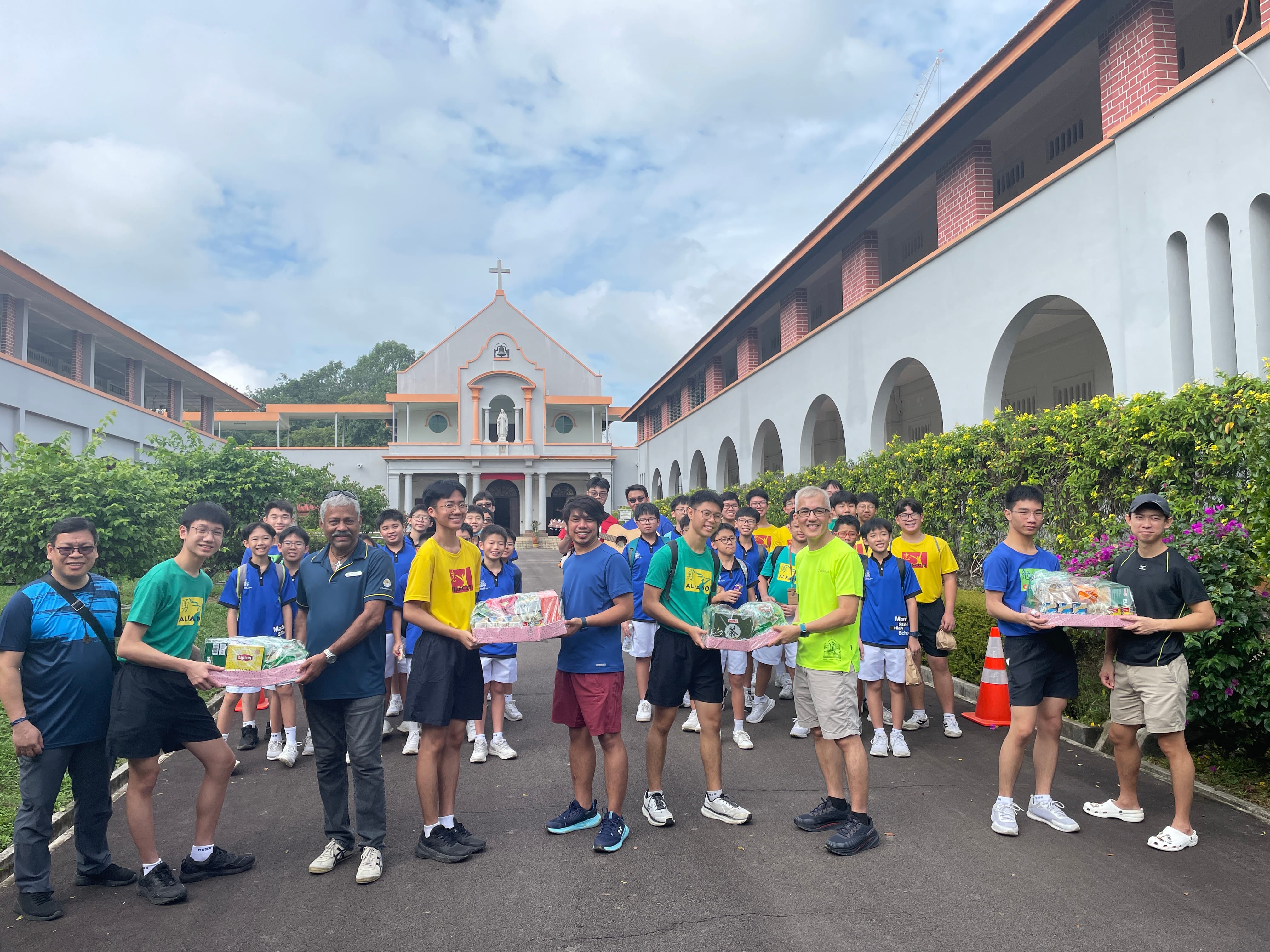 Students performing Values-in-Action activities.