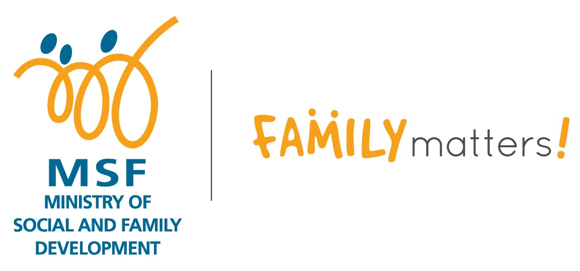 MSF Ministry of Social and Family Development branding alongside the text Family Matters in orange and grey.