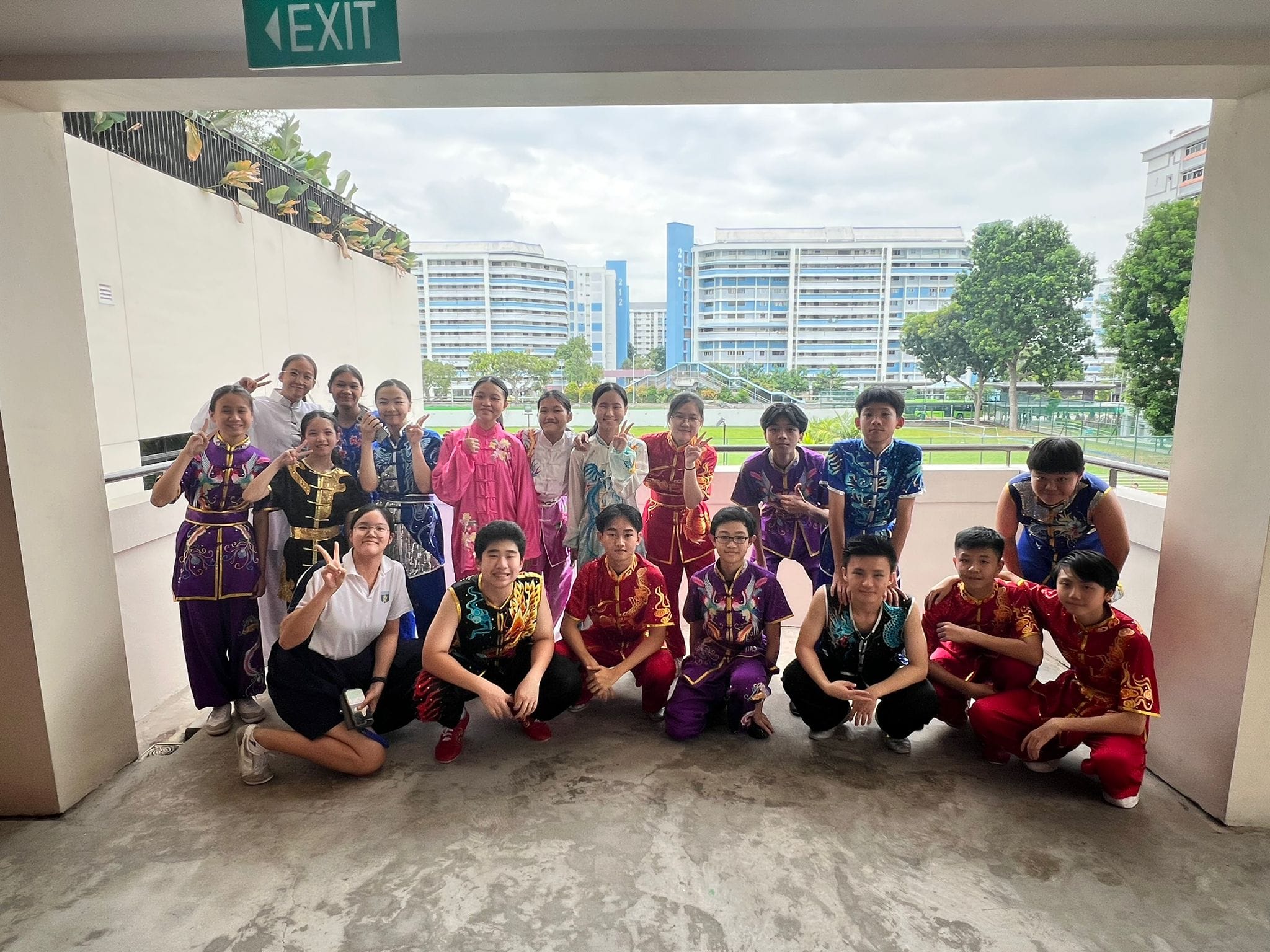 A group photo of the Wushu team.