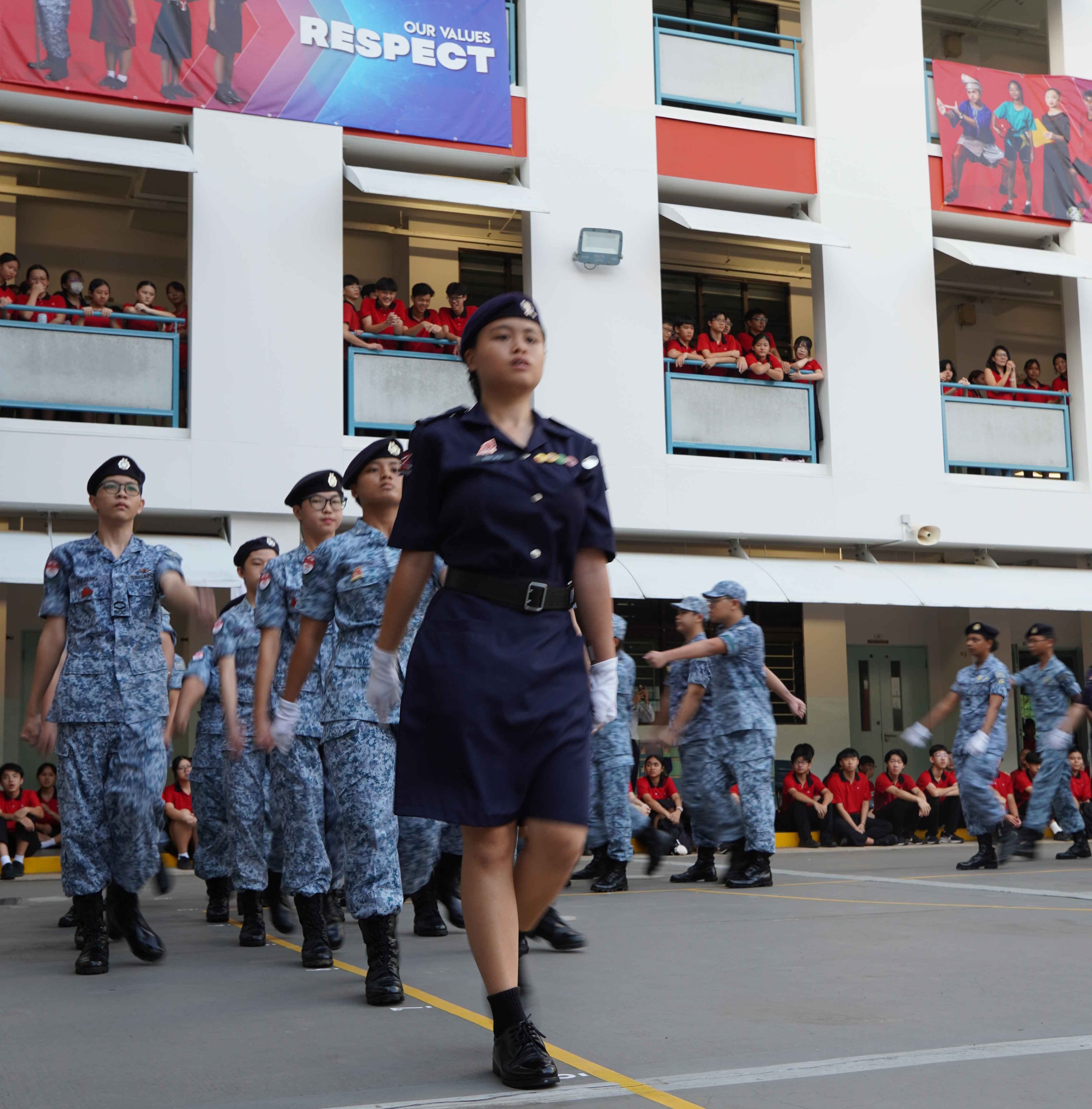 Parade marching in