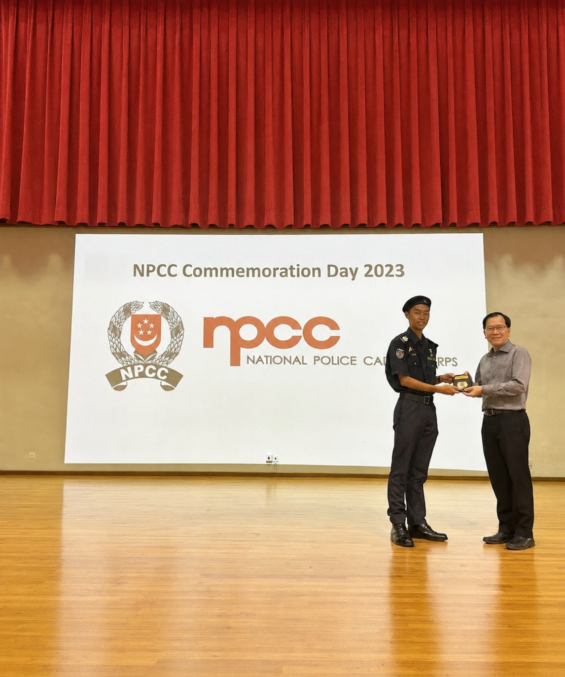 cadet receiving award from principal